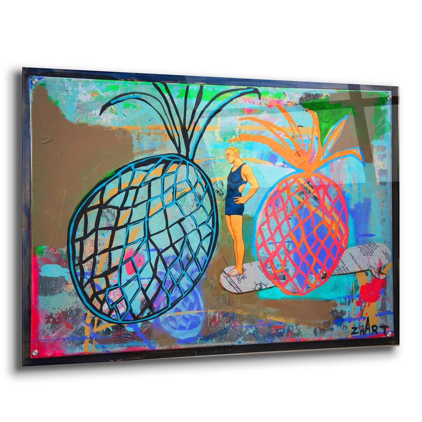 Epic Art '1115 Pineapple Boarder' by Zwart, Acrylic Glass Wall Art,36x24