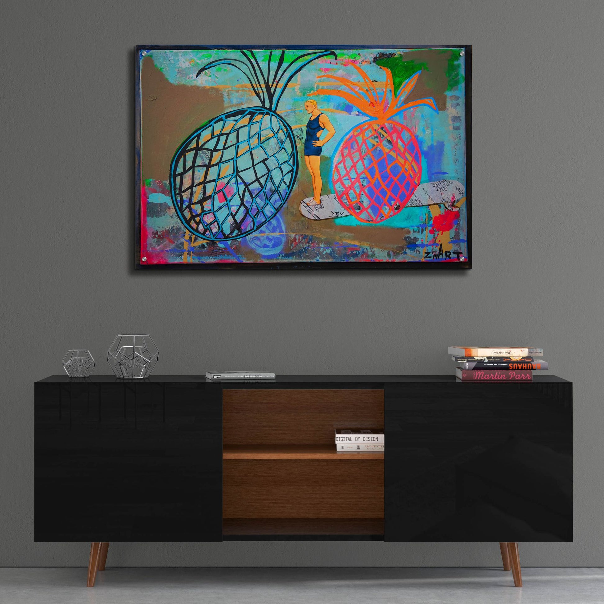 Epic Art '1115 Pineapple Boarder' by Zwart, Acrylic Glass Wall Art,36x24