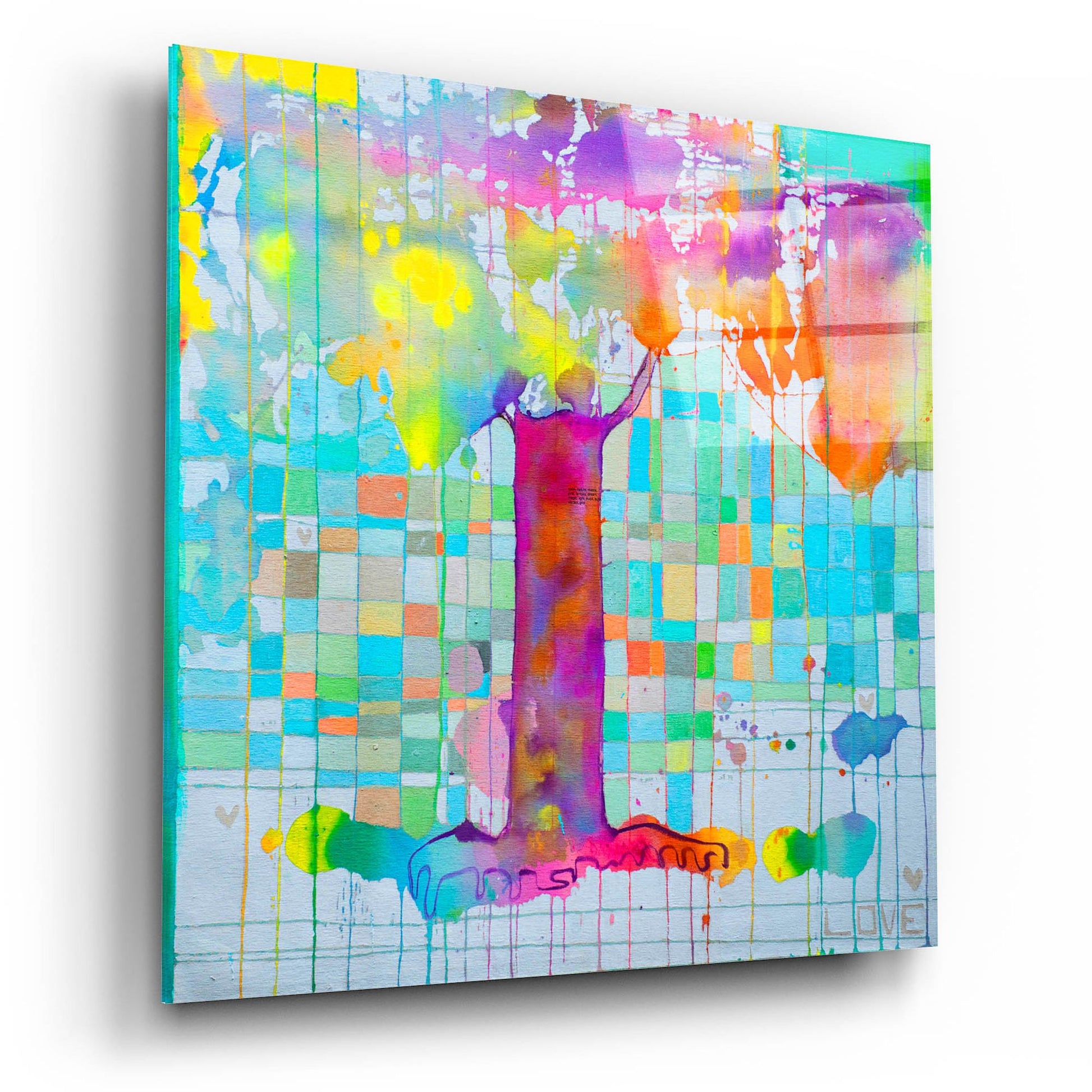 Epic Art 'Tree Map Grid' by Zwart, Acrylic Glass Wall Art,12x12