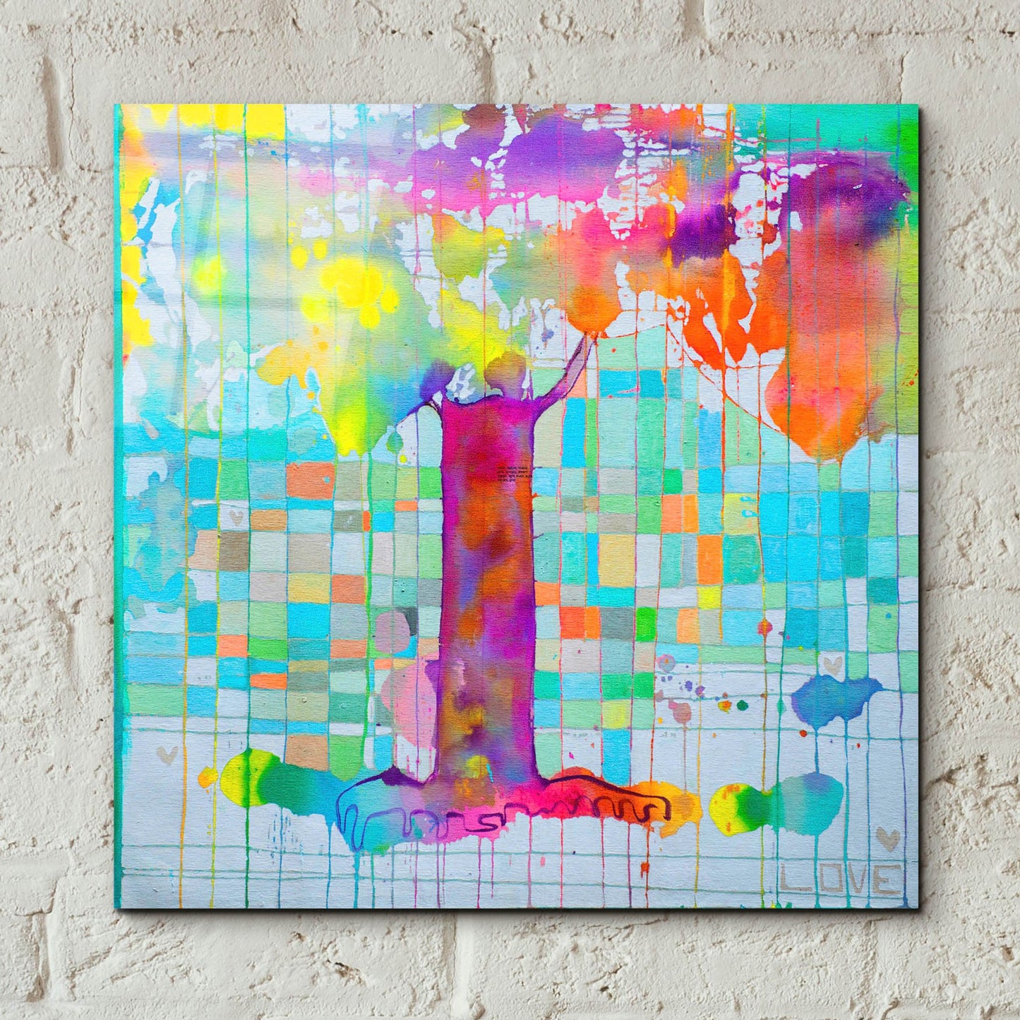 Epic Art 'Tree Map Grid' by Zwart, Acrylic Glass Wall Art,12x12