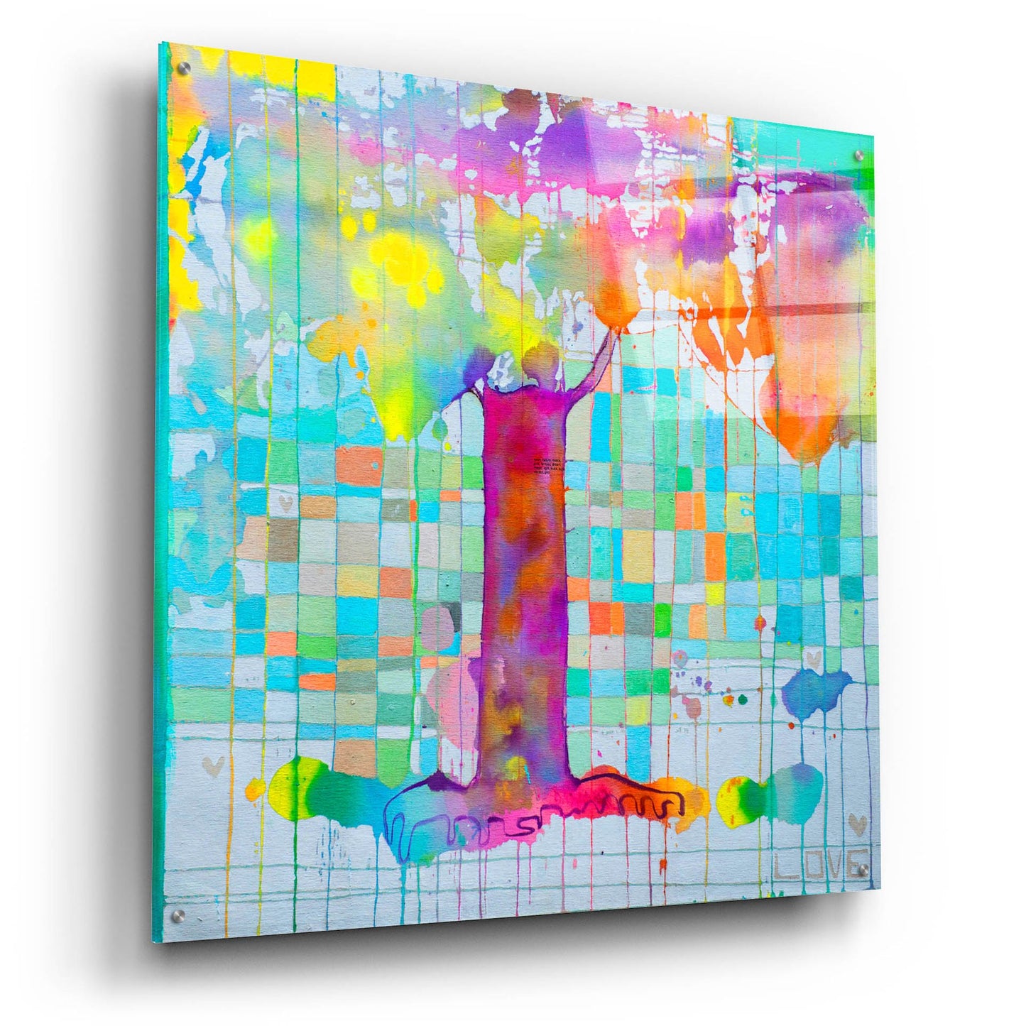 Epic Art 'Tree Map Grid' by Zwart, Acrylic Glass Wall Art,36x36