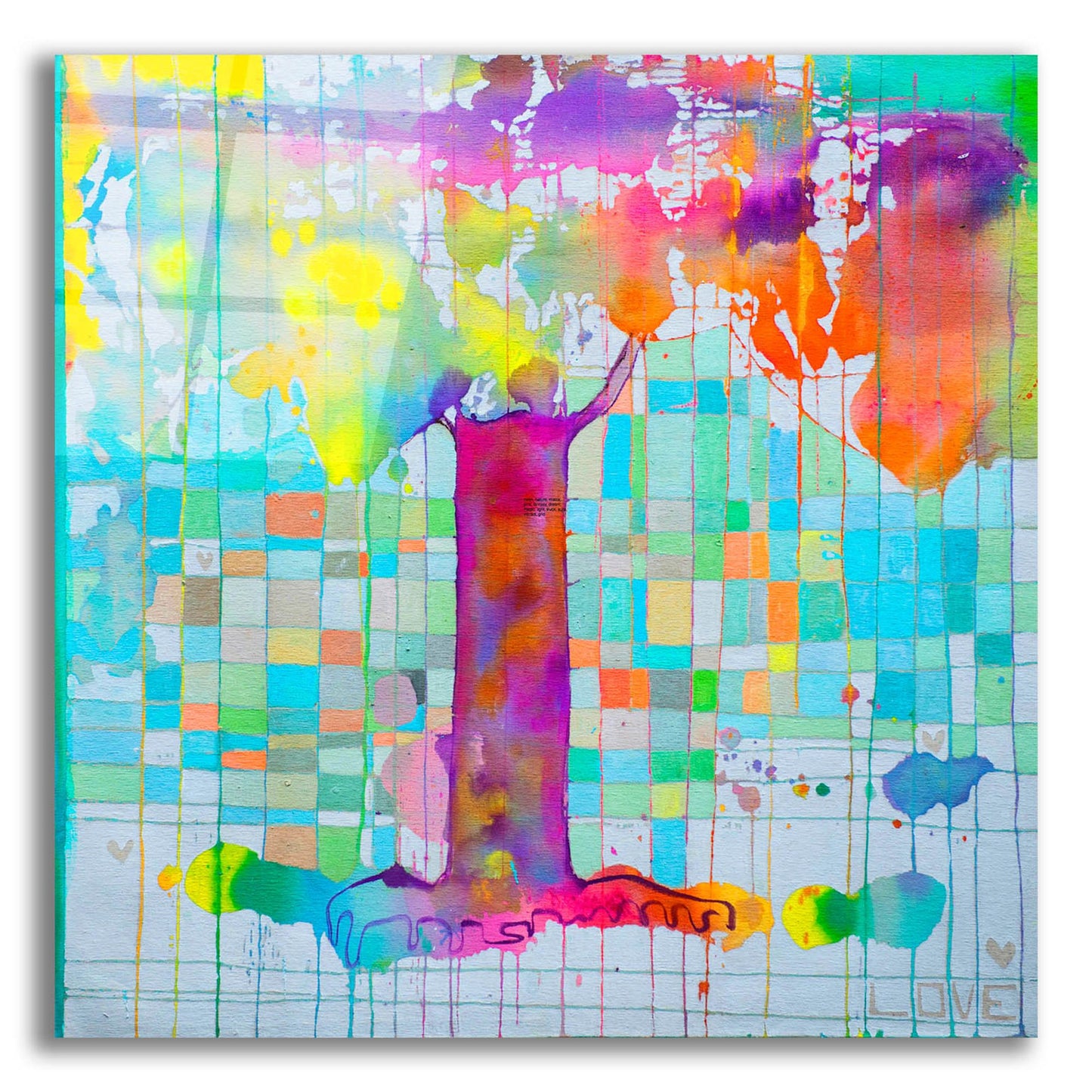 Epic Art 'Tree Map Grid' by Zwart, Acrylic Glass Wall Art