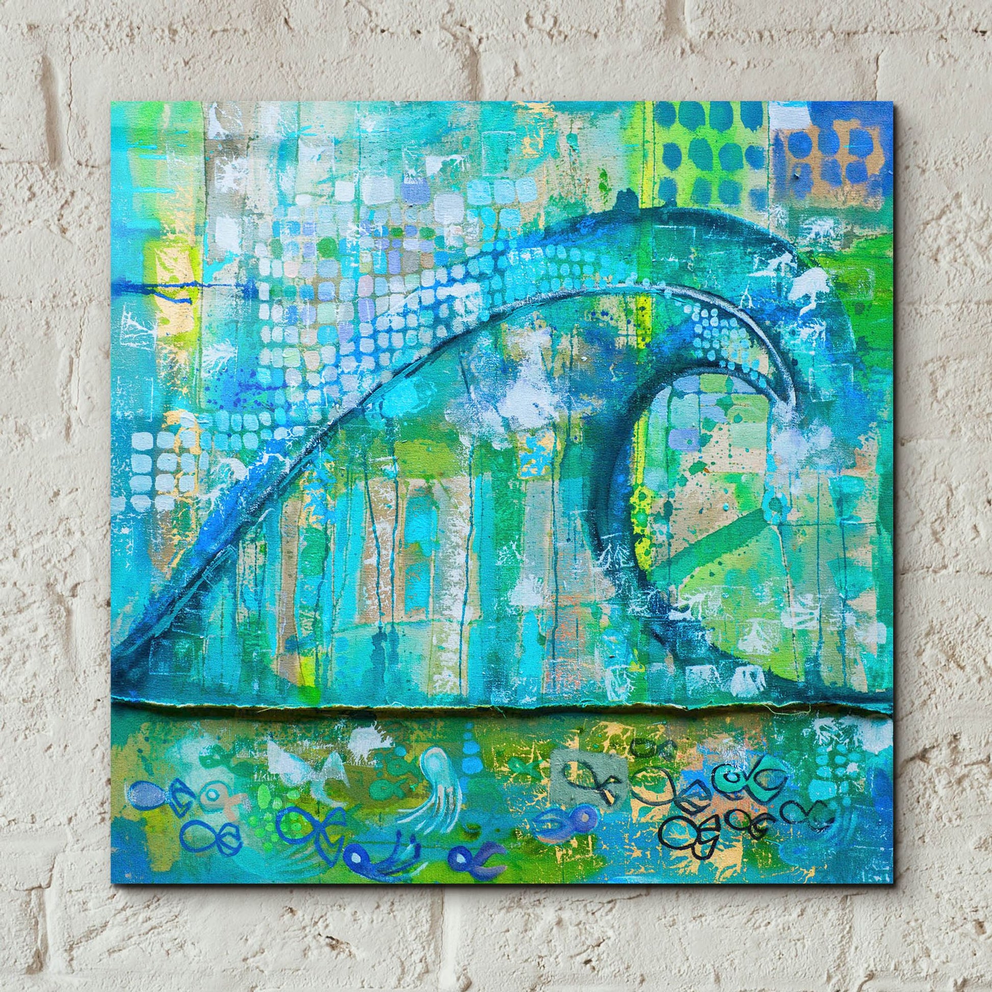 Epic Art 'Wave Fish' by Zwart, Acrylic Glass Wall Art,12x12