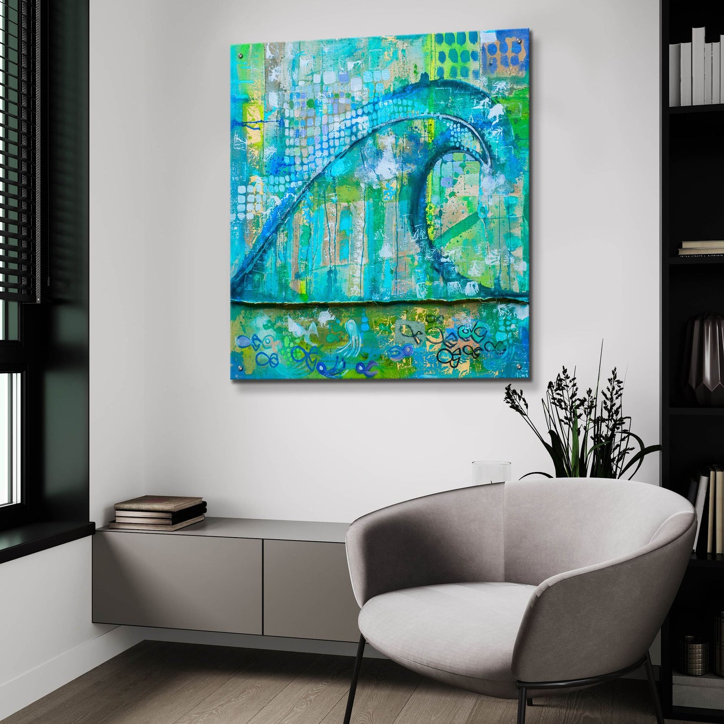 Epic Art 'Wave Fish' by Zwart, Acrylic Glass Wall Art,36x36