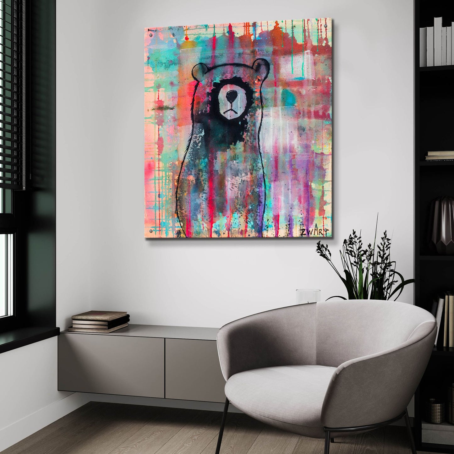 Epic Art 'Bear Meditates' by Zwart, Acrylic Glass Wall Art,36x36