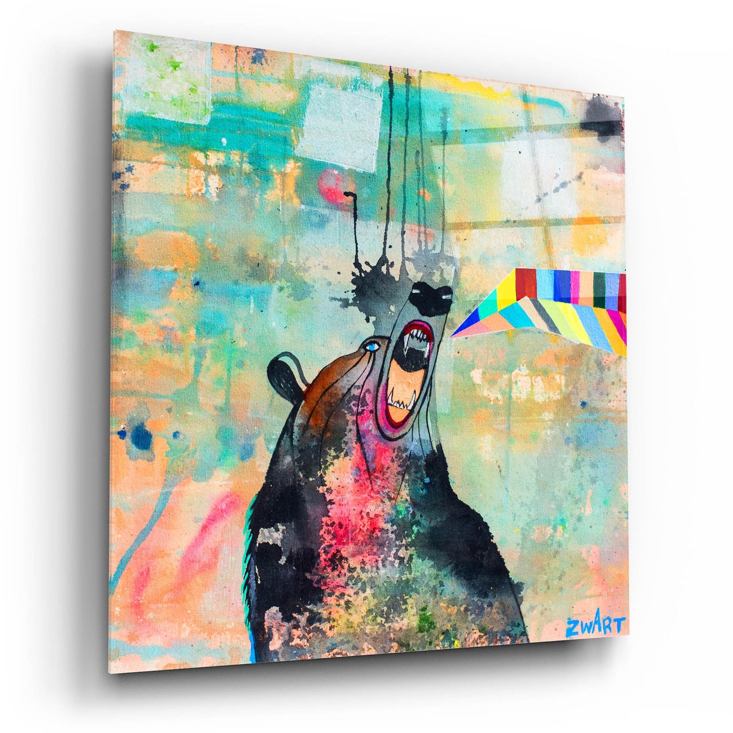 Epic Art 'Bear Spirit Scream' by Zwart, Acrylic Glass Wall Art,12x12