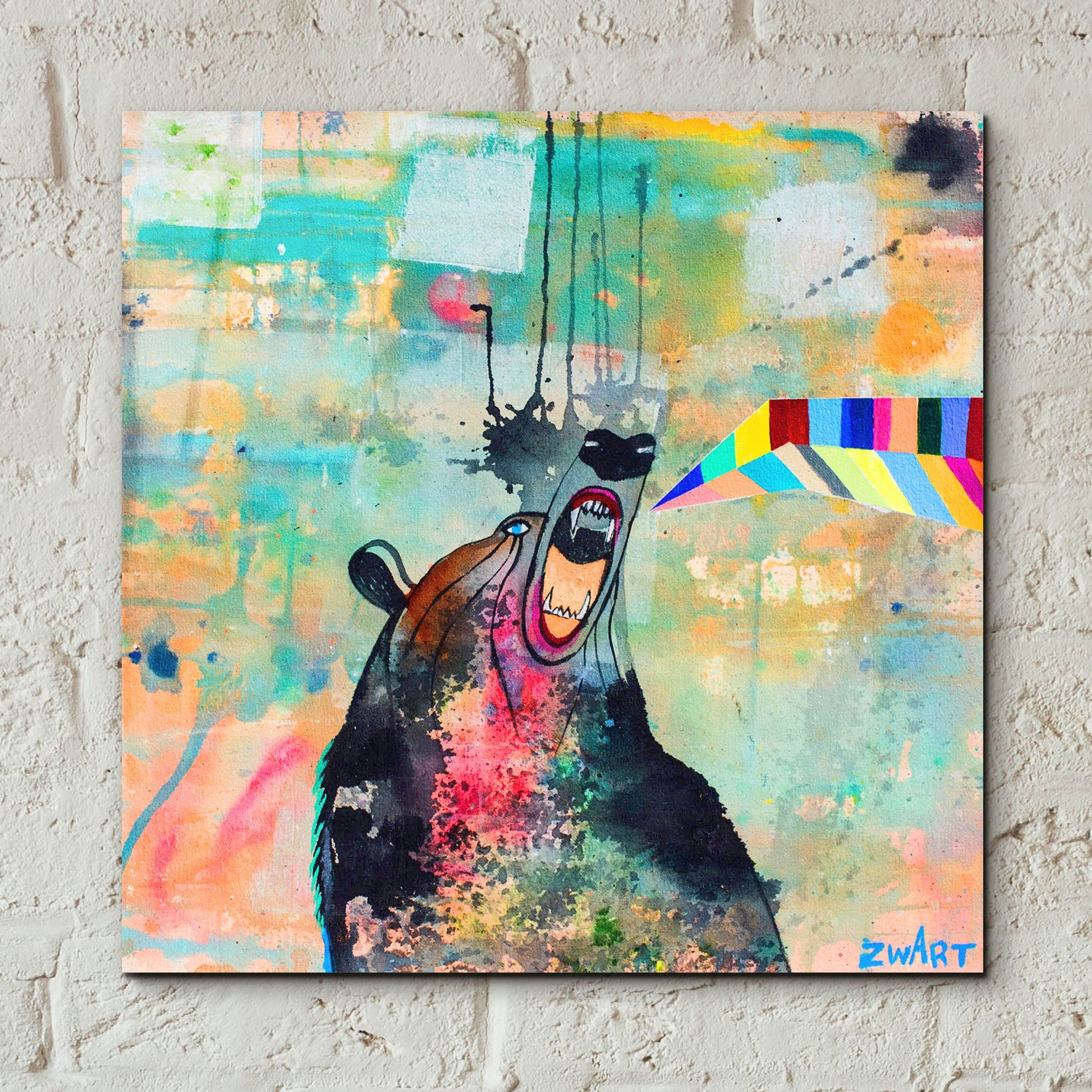 Epic Art 'Bear Spirit Scream' by Zwart, Acrylic Glass Wall Art,12x12