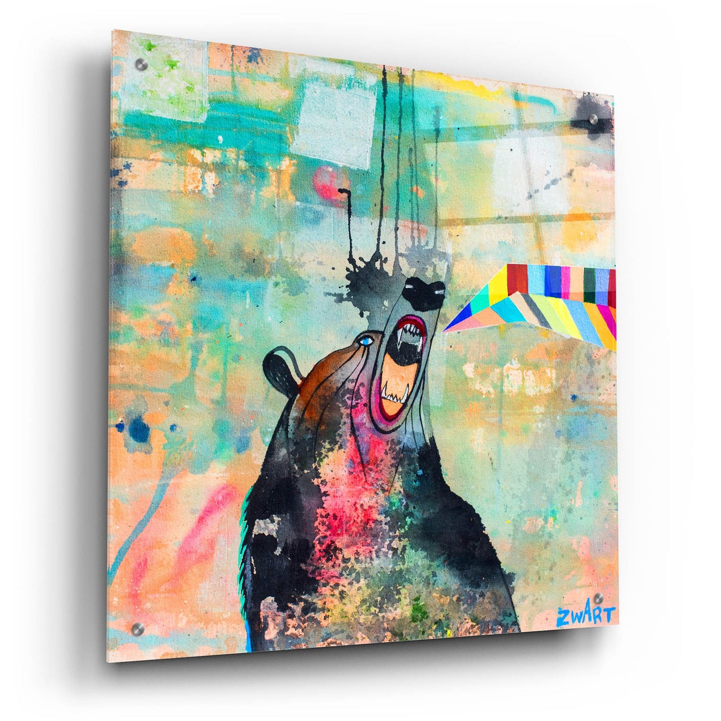 Epic Art 'Bear Spirit Scream' by Zwart, Acrylic Glass Wall Art,24x24