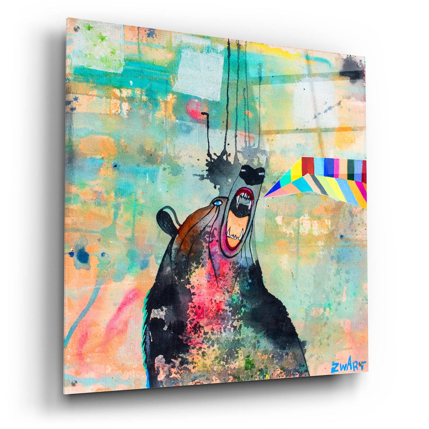 Epic Art 'Bear Spirit Scream' by Zwart, Acrylic Glass Wall Art,36x36