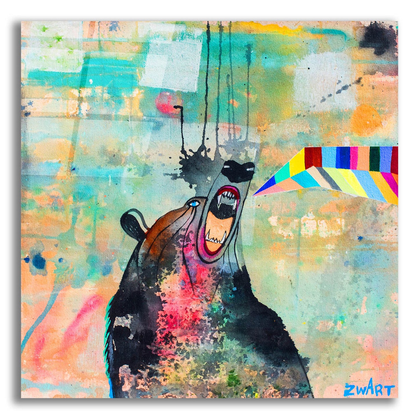 Epic Art 'Bear Spirit Scream' by Zwart, Acrylic Glass Wall Art