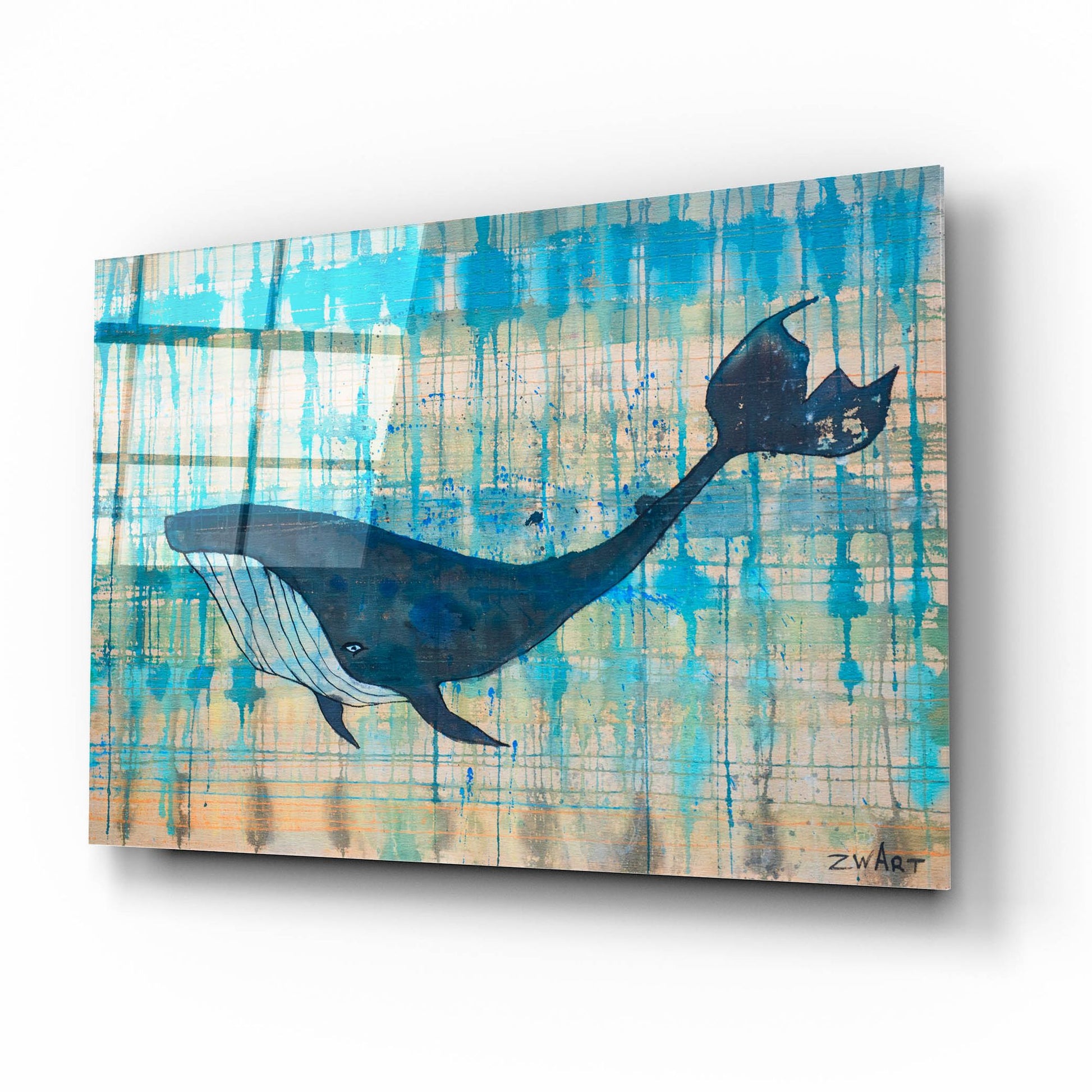 Epic Art 'Black Whale ' by Zwart, Acrylic Glass Wall Art,16x12