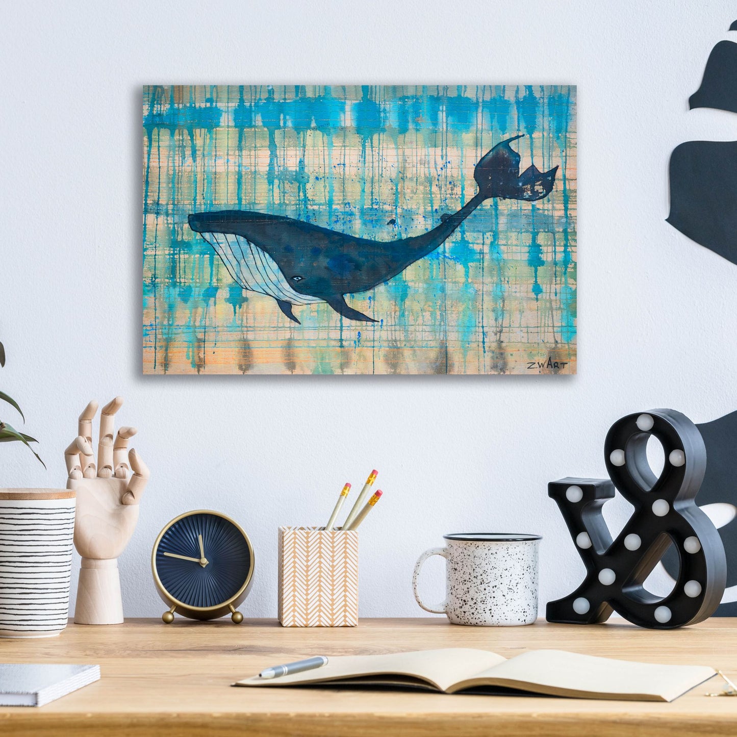 Epic Art 'Black Whale ' by Zwart, Acrylic Glass Wall Art,16x12