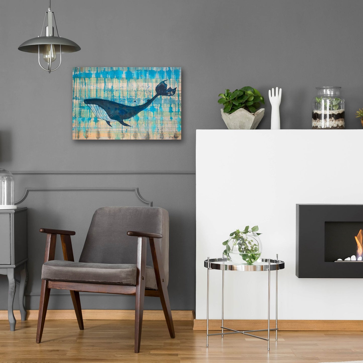 Epic Art 'Black Whale ' by Zwart, Acrylic Glass Wall Art,24x16