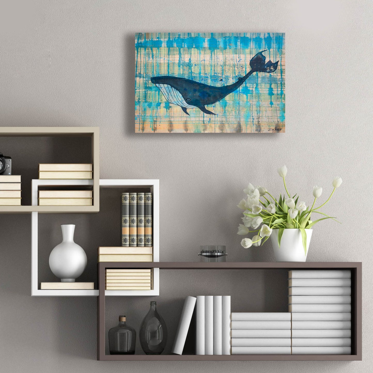 Epic Art 'Black Whale ' by Zwart, Acrylic Glass Wall Art,24x16