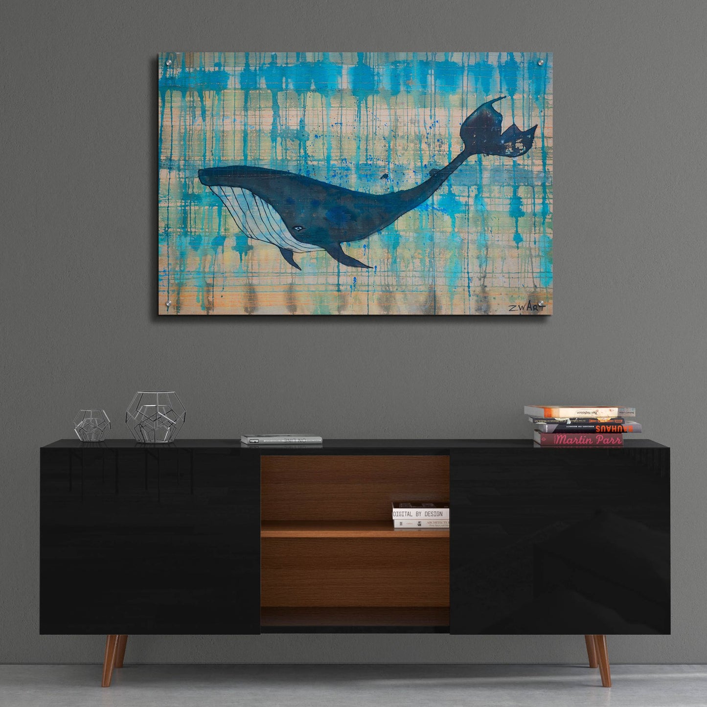 Epic Art 'Black Whale ' by Zwart, Acrylic Glass Wall Art,36x24