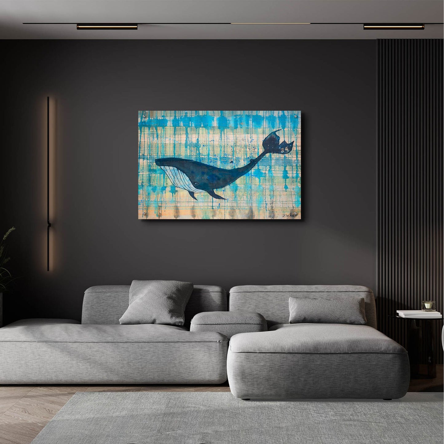 Epic Art 'Black Whale ' by Zwart, Acrylic Glass Wall Art,36x24