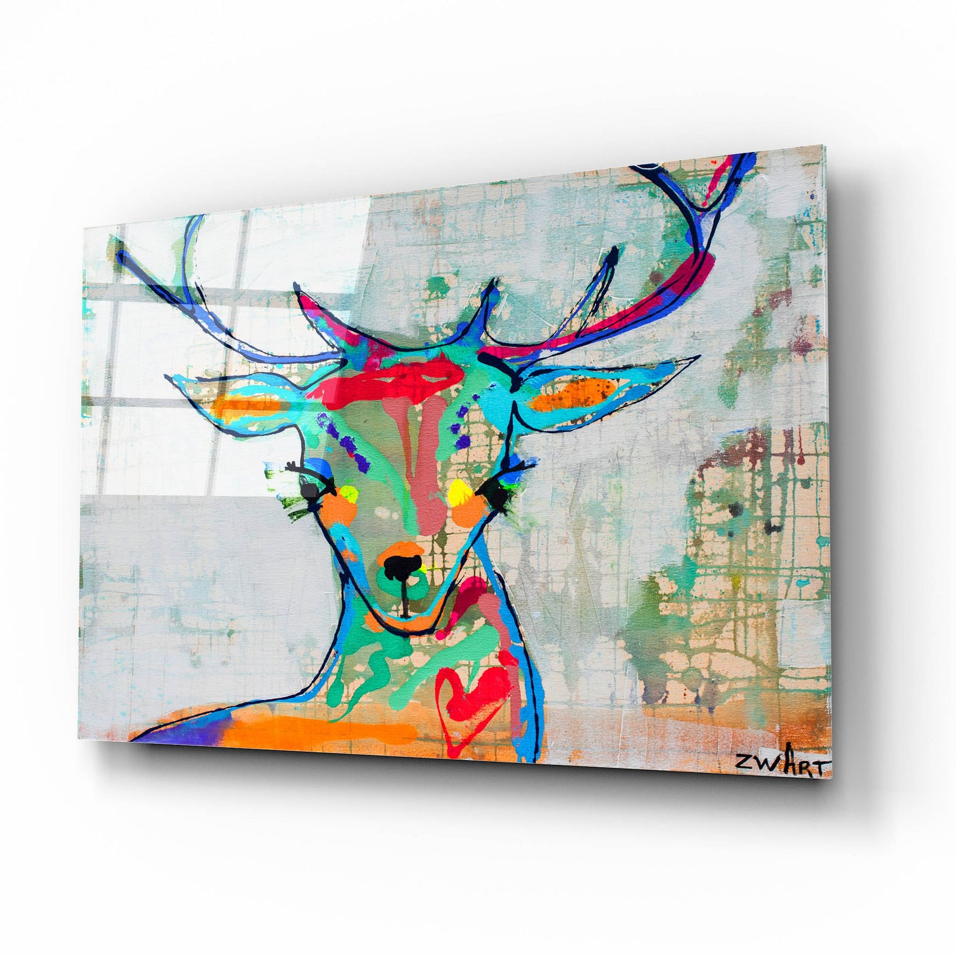 Epic Art 'Deer Mist' by Zwart, Acrylic Glass Wall Art,16x12