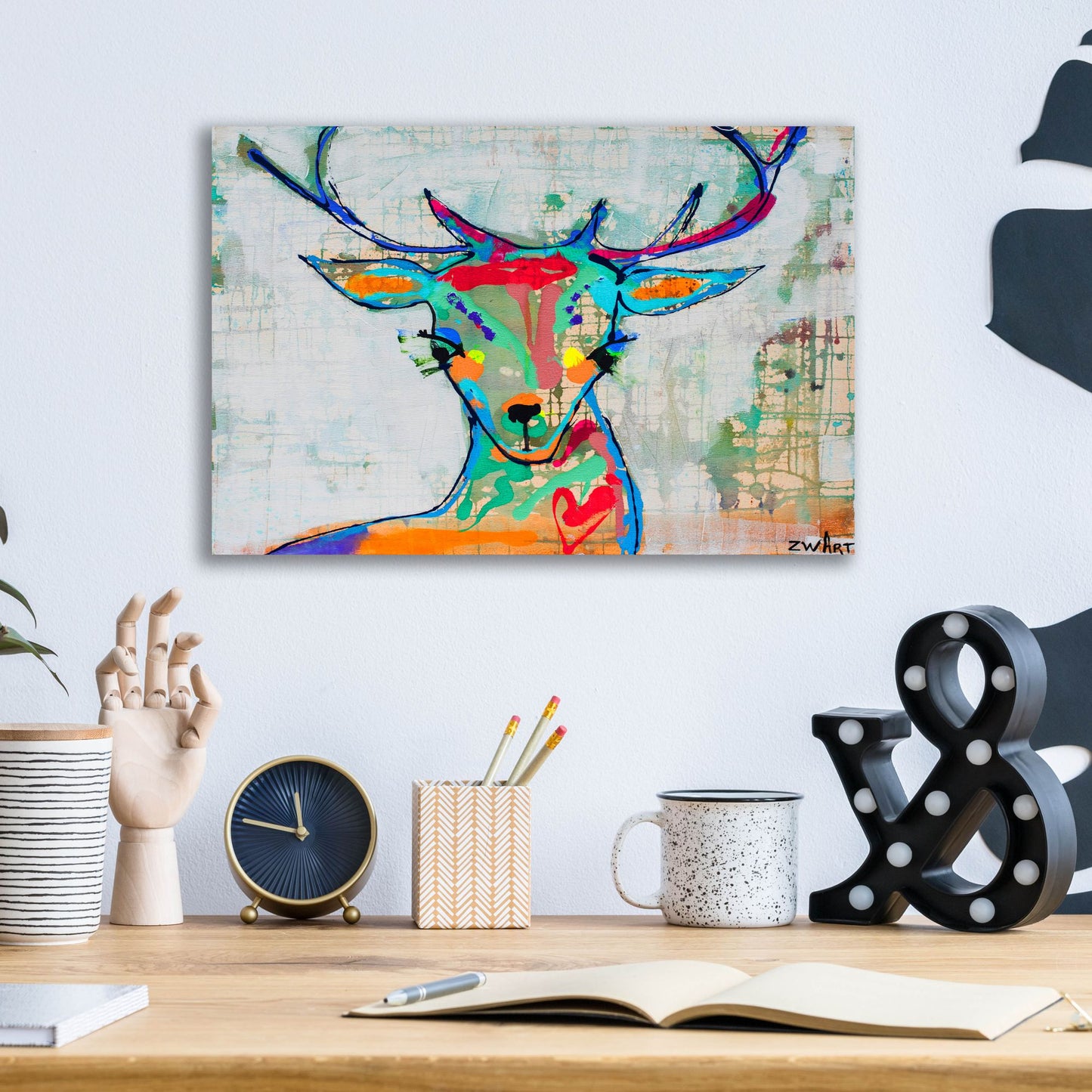 Epic Art 'Deer Mist' by Zwart, Acrylic Glass Wall Art,16x12