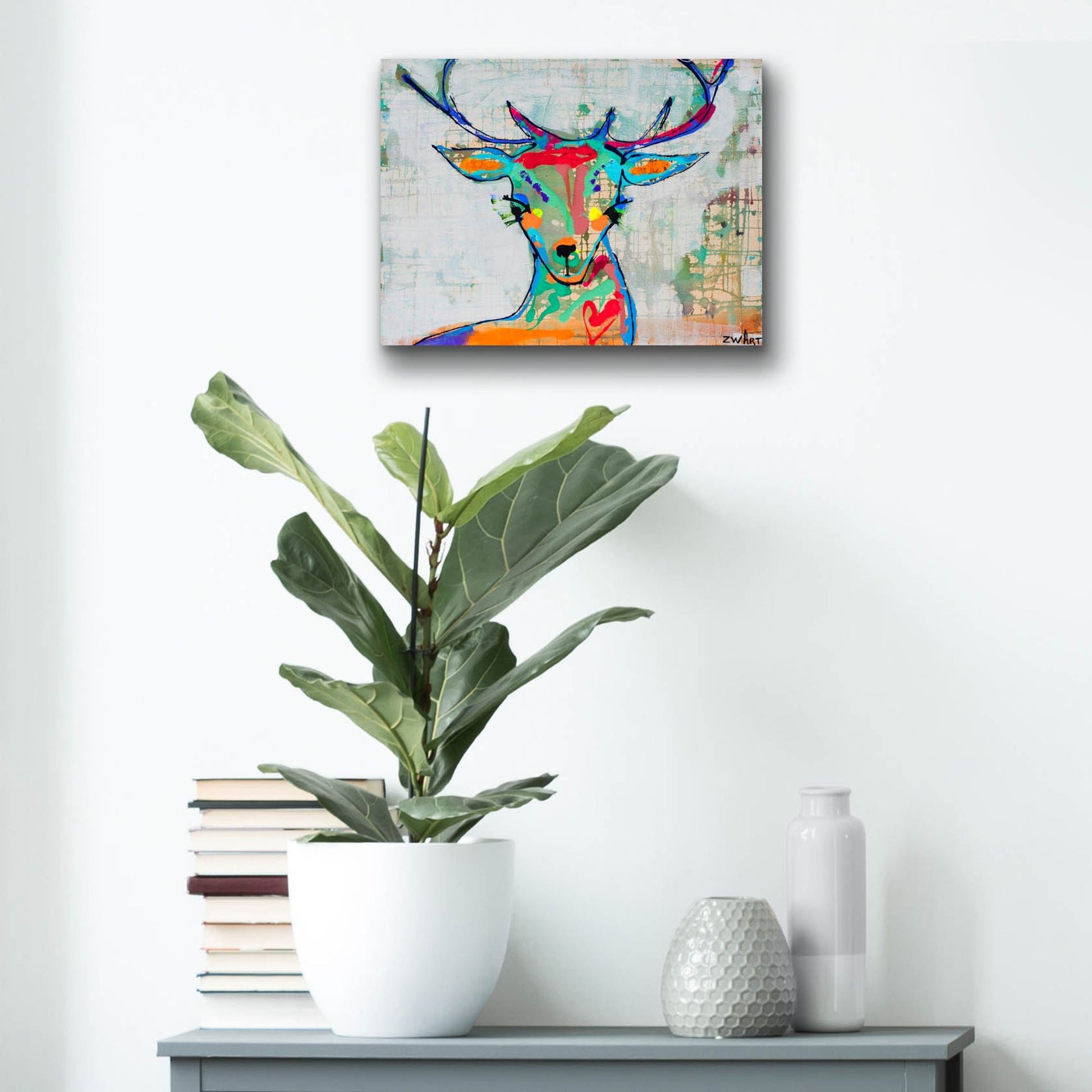 Epic Art 'Deer Mist' by Zwart, Acrylic Glass Wall Art,16x12