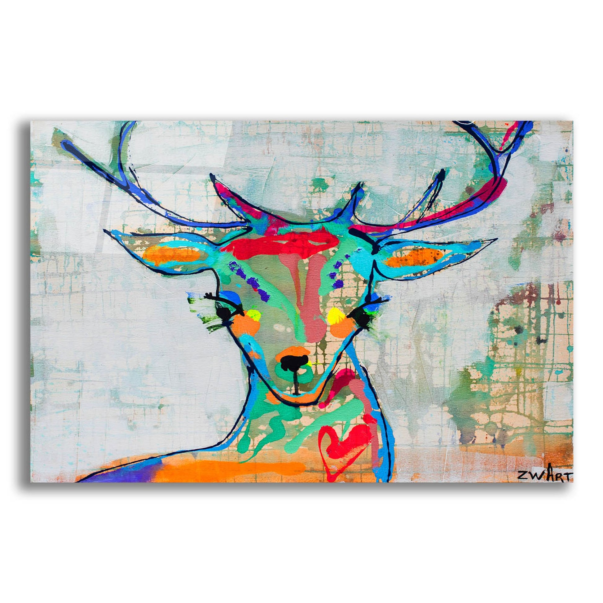 Epic Art 'Deer Mist' by Zwart, Acrylic Glass Wall Art,24x16