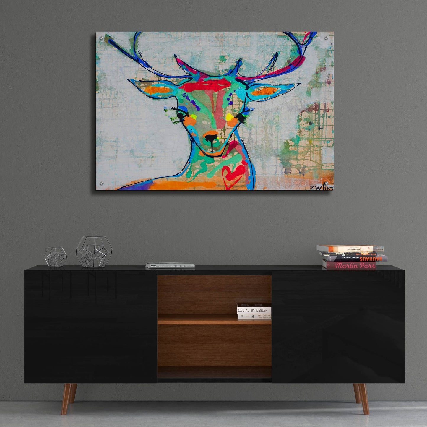 Epic Art 'Deer Mist' by Zwart, Acrylic Glass Wall Art,36x24