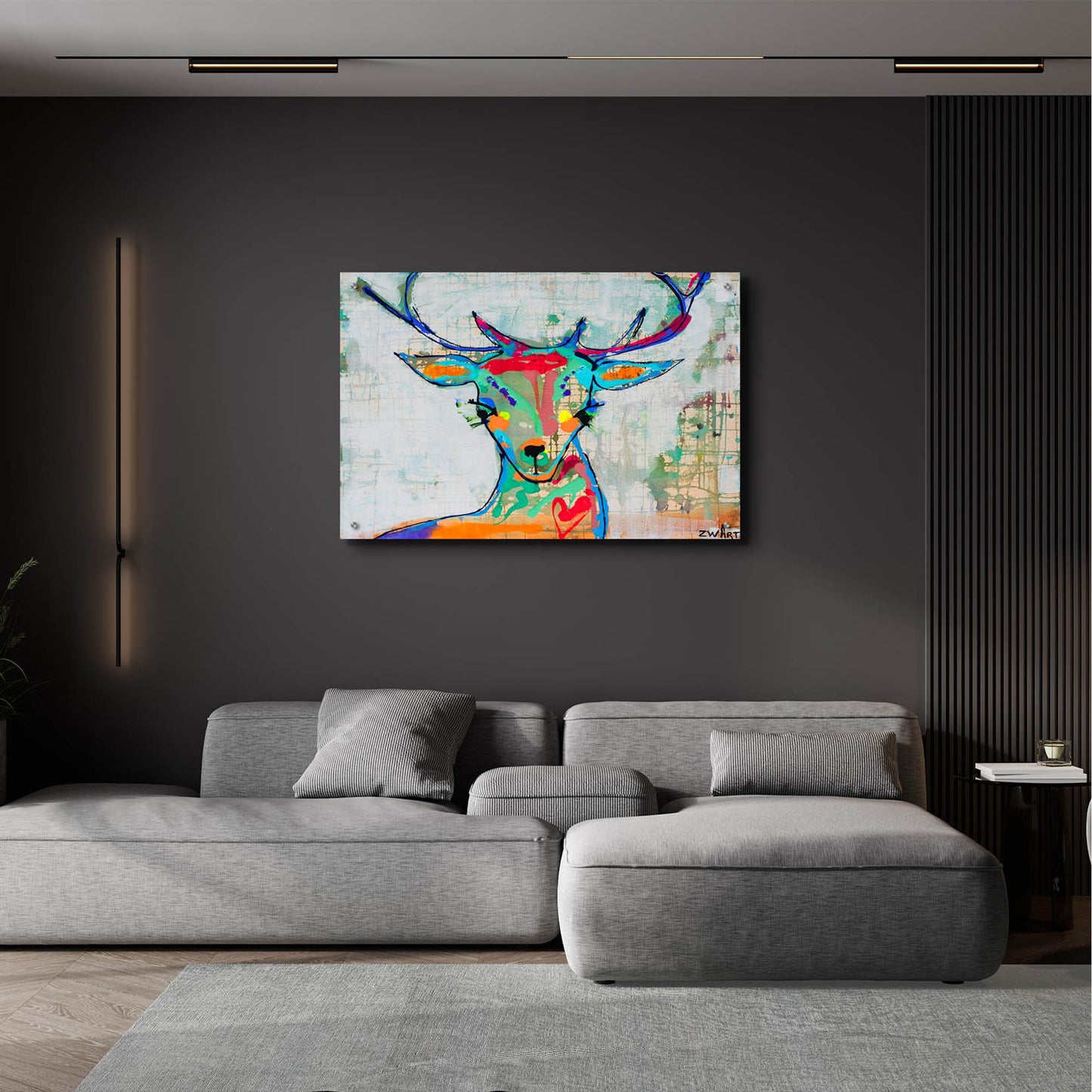 Epic Art 'Deer Mist' by Zwart, Acrylic Glass Wall Art,36x24