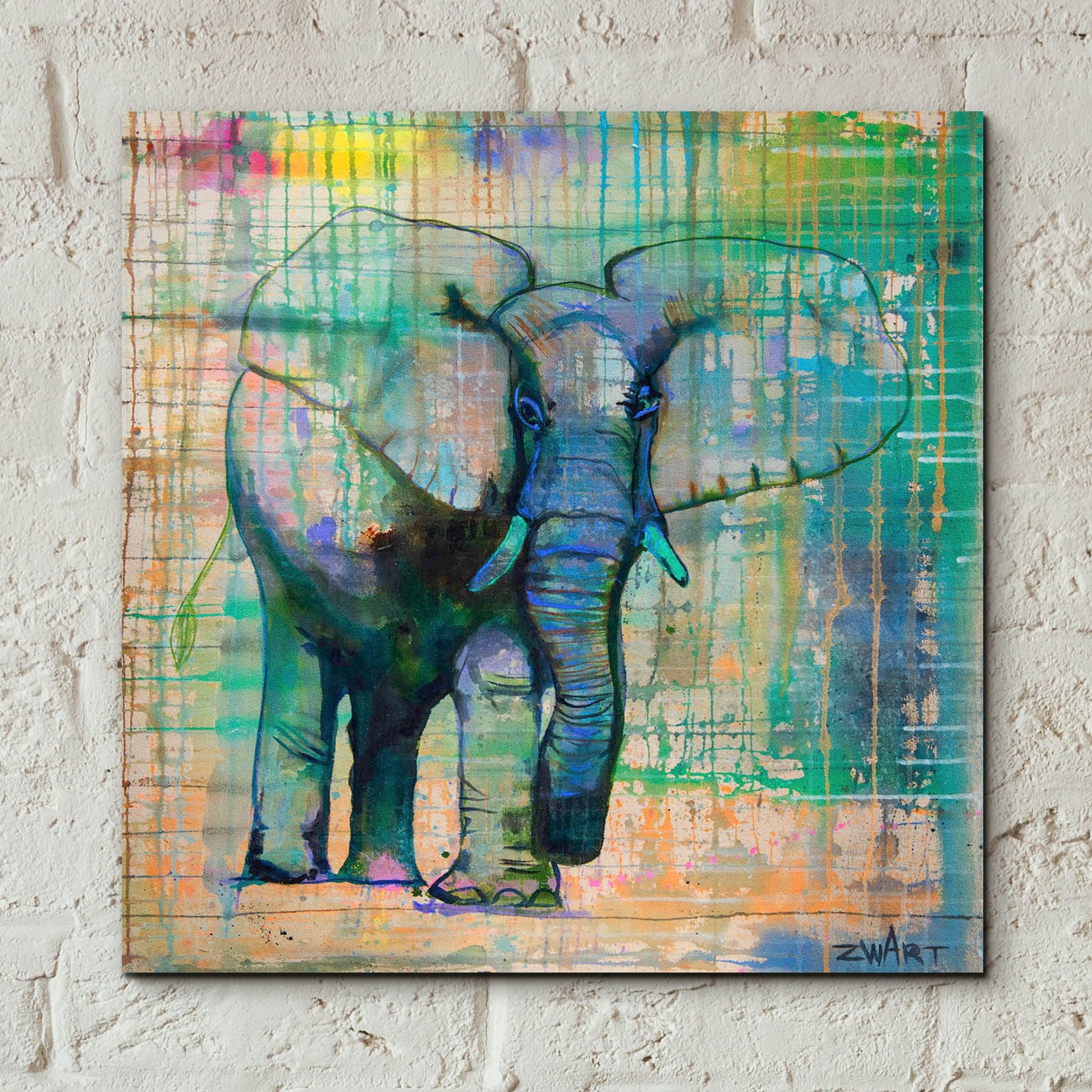 Epic Art 'Elephant In Charge' by Zwart, Acrylic Glass Wall Art,12x12