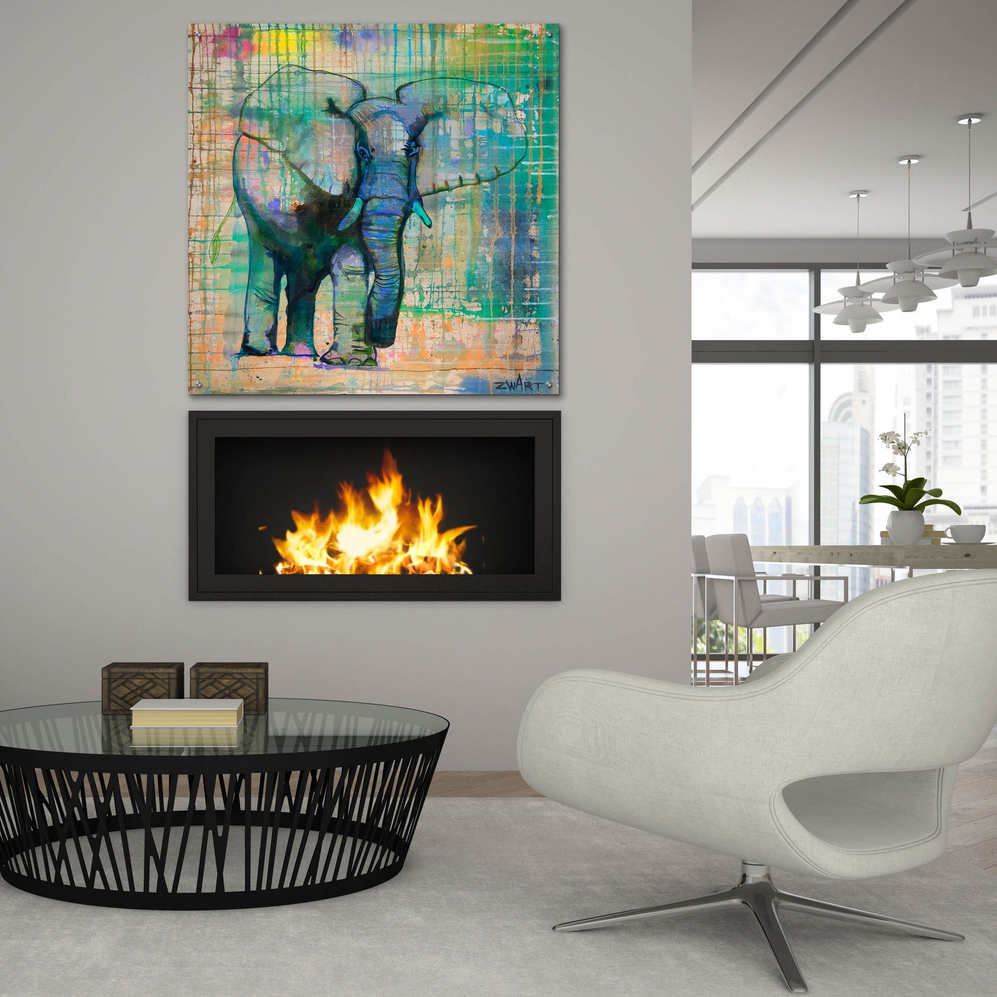 Epic Art 'Elephant In Charge' by Zwart, Acrylic Glass Wall Art,36x36