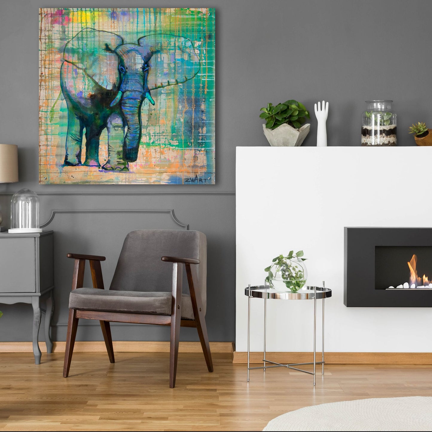 Epic Art 'Elephant In Charge' by Zwart, Acrylic Glass Wall Art,36x36