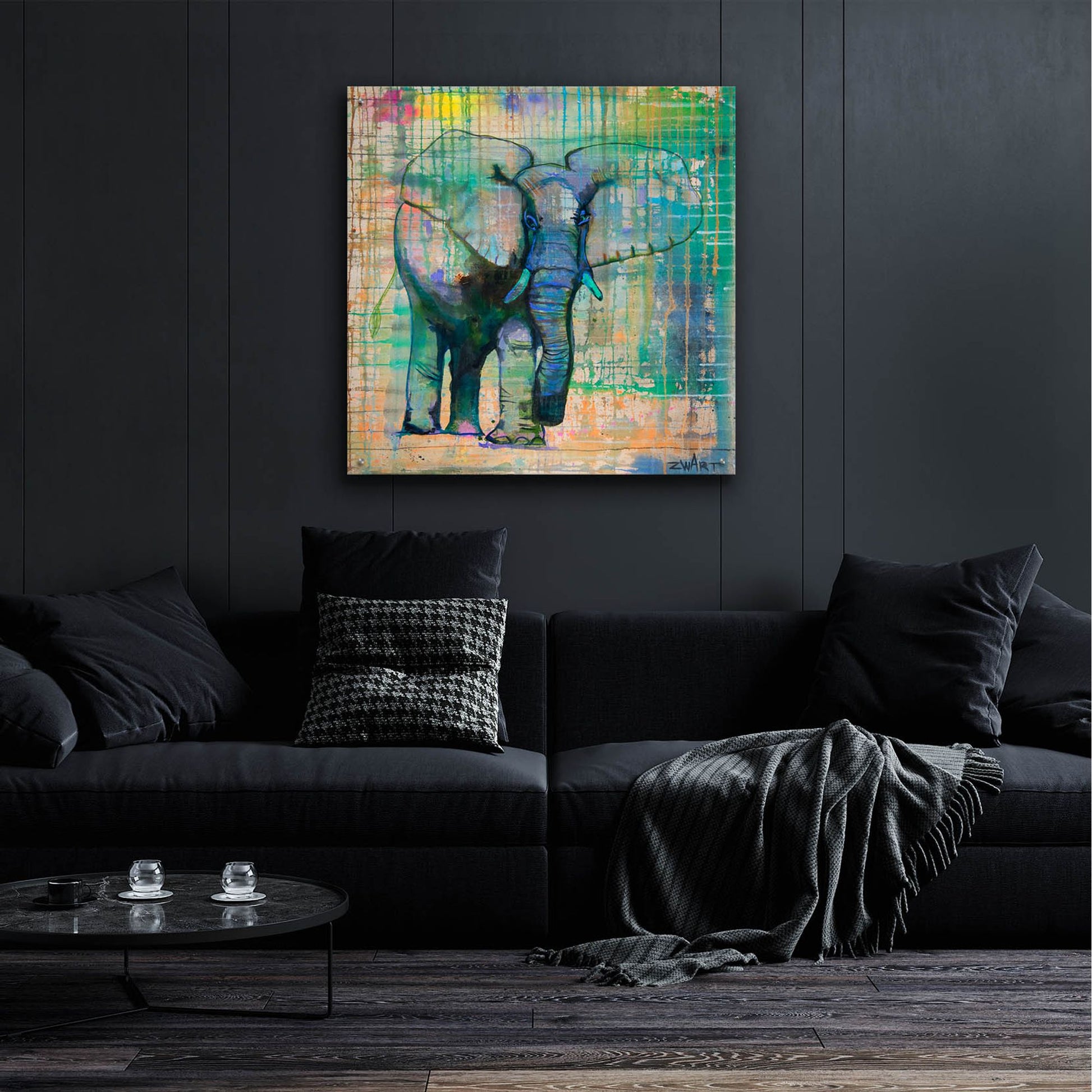 Epic Art 'Elephant In Charge' by Zwart, Acrylic Glass Wall Art,36x36