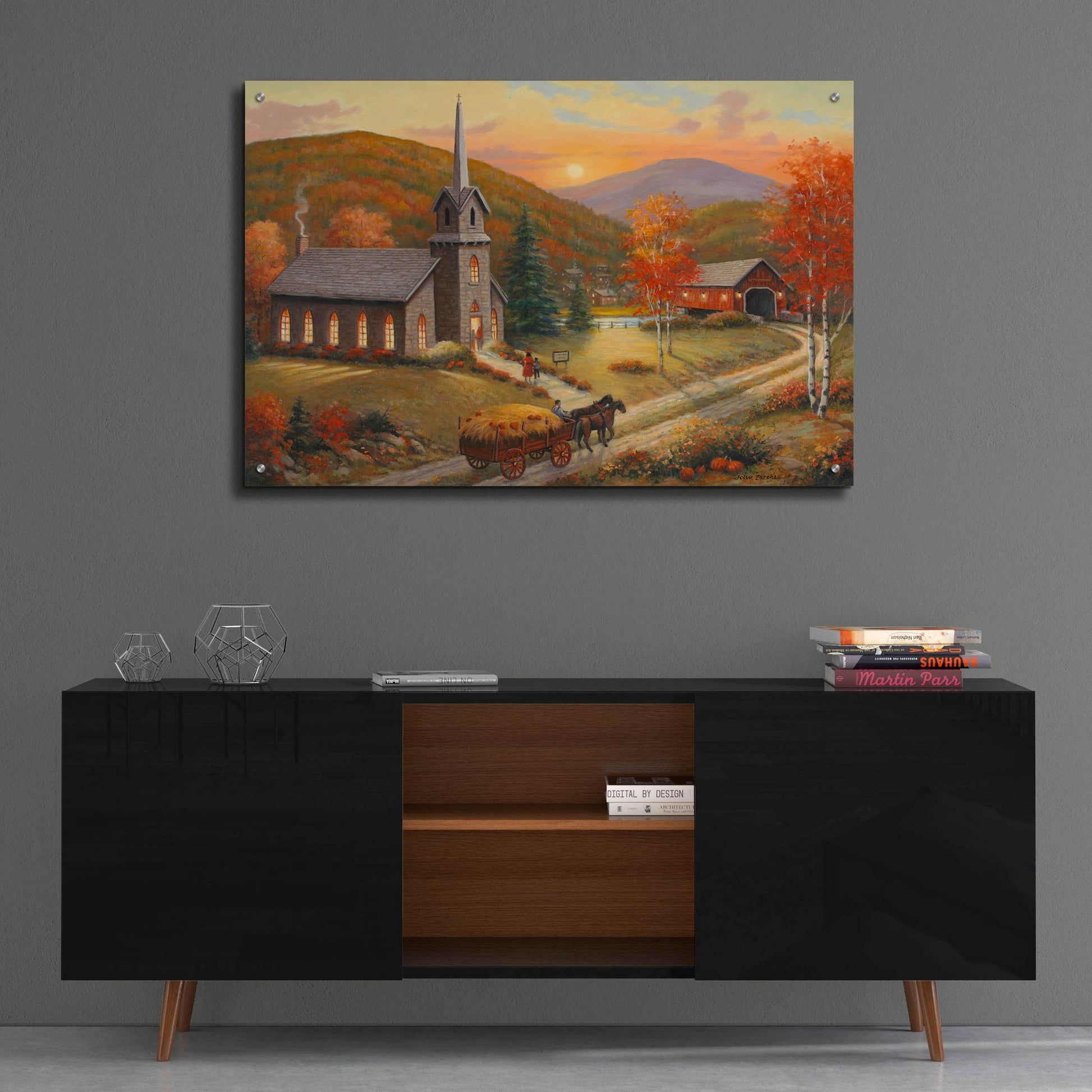 Epic Art 'Autumn In Vermont' by John Zaccheo, Acrylic Glass Wall Art,36x24