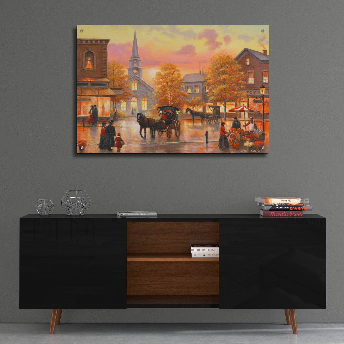 Epic Art 'Autumnal Breeze In Pleasantville' by John Zaccheo, Acrylic Glass Wall Art,36x24