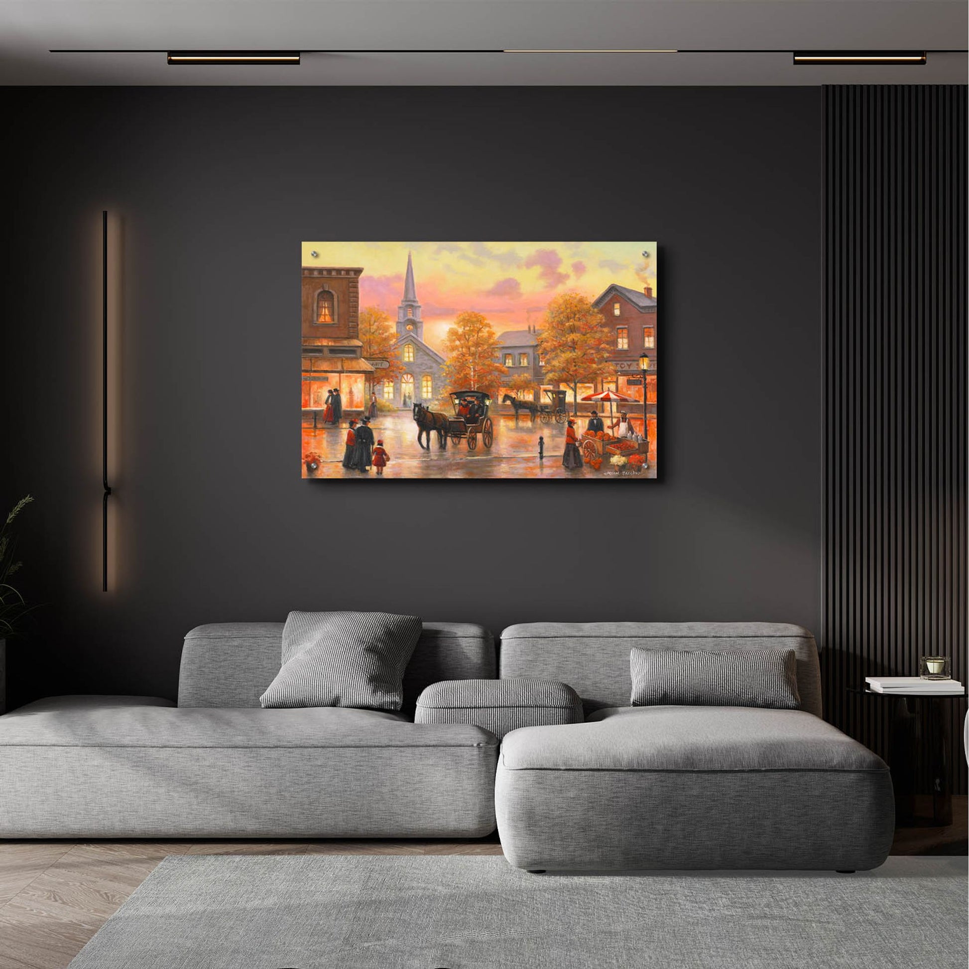 Epic Art 'Autumnal Breeze In Pleasantville' by John Zaccheo, Acrylic Glass Wall Art,36x24