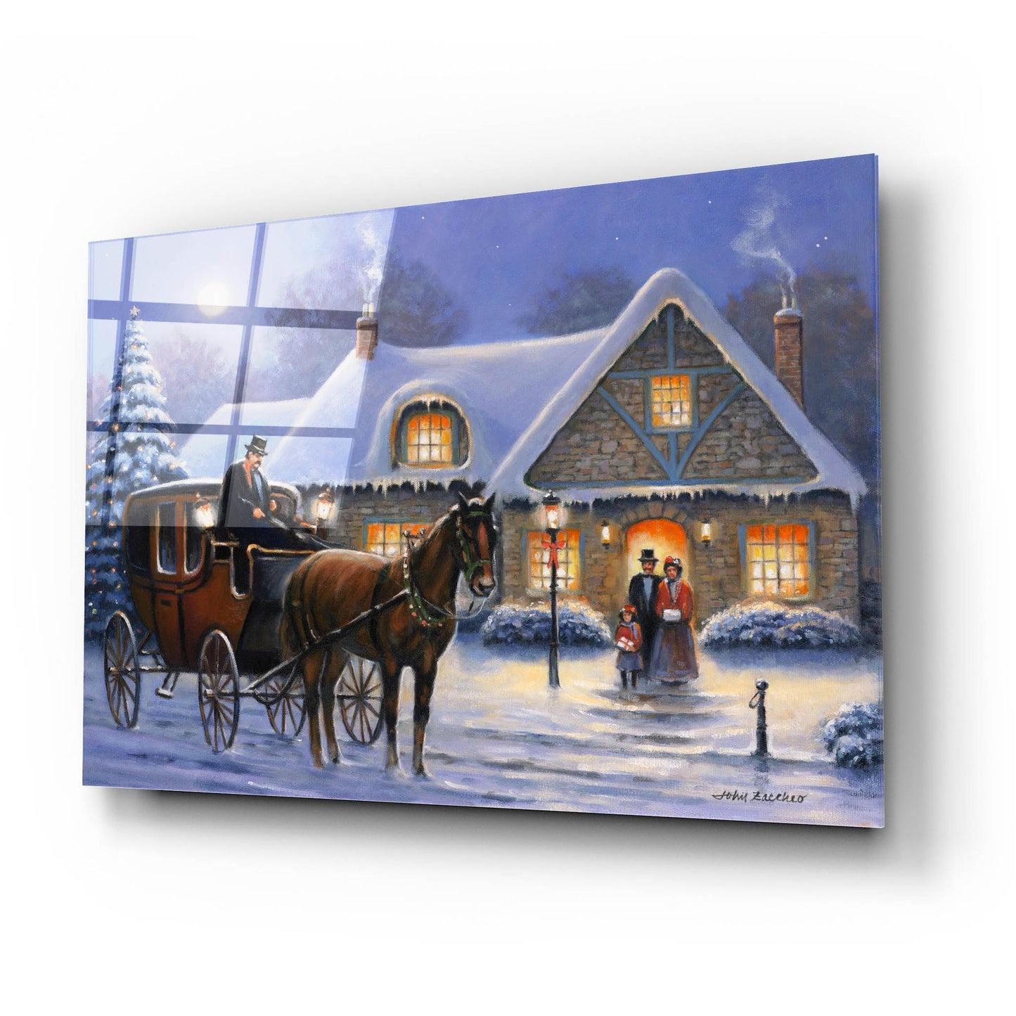 Epic Art 'Christmas Eve' by John Zaccheo, Acrylic Glass Wall Art,24x16