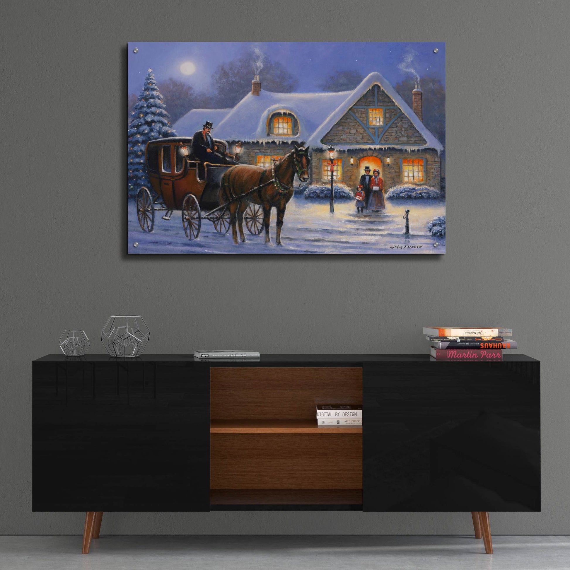 Epic Art 'Christmas Eve' by John Zaccheo, Acrylic Glass Wall Art,36x24