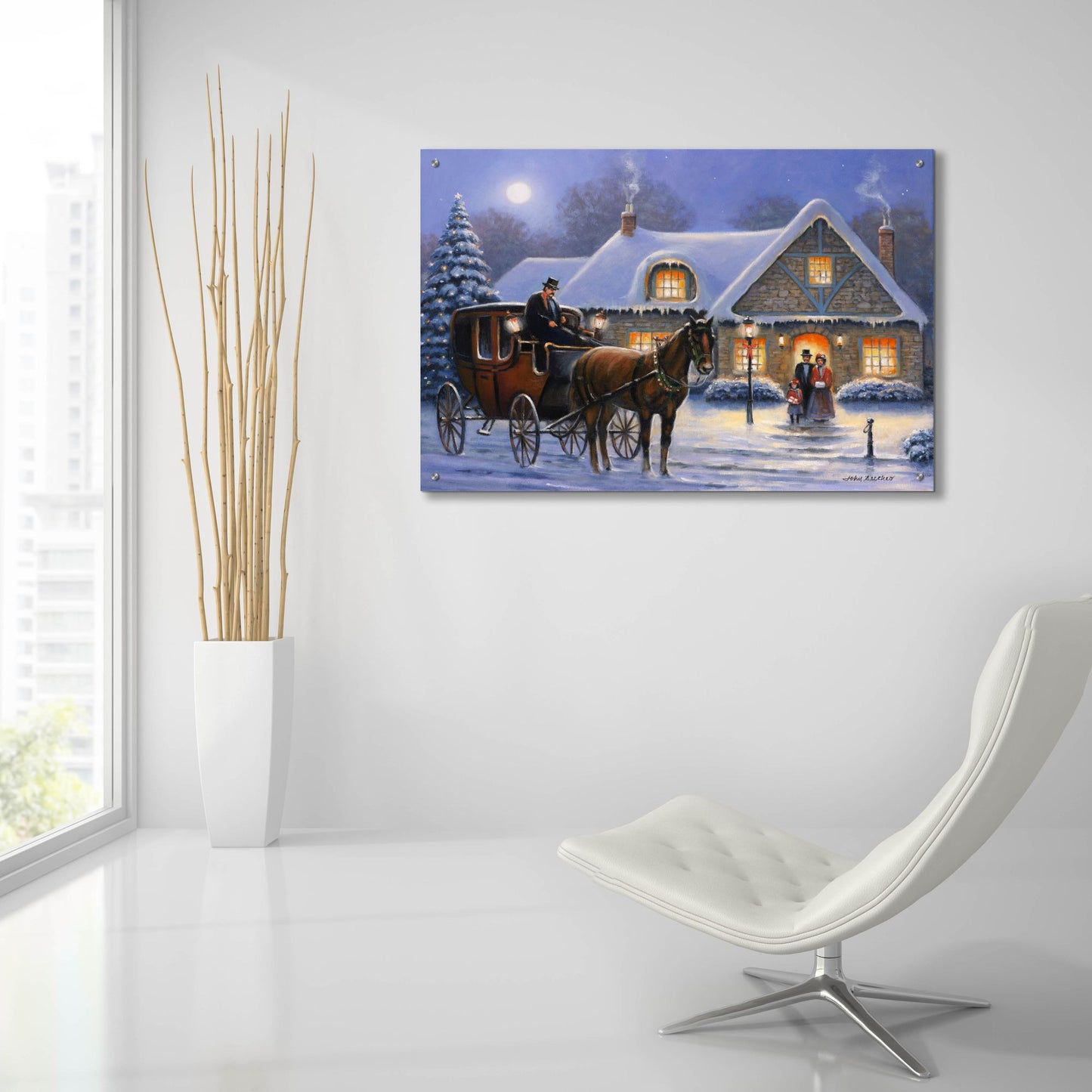 Epic Art 'Christmas Eve' by John Zaccheo, Acrylic Glass Wall Art,36x24