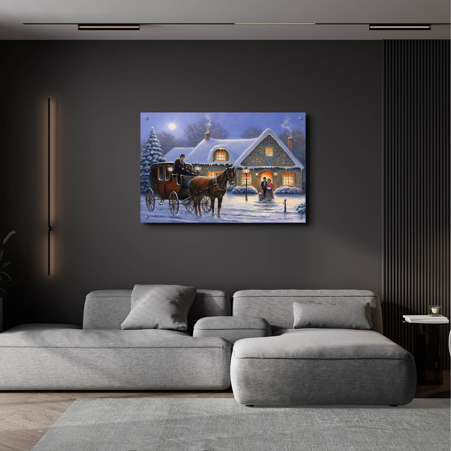 Epic Art 'Christmas Eve' by John Zaccheo, Acrylic Glass Wall Art,36x24