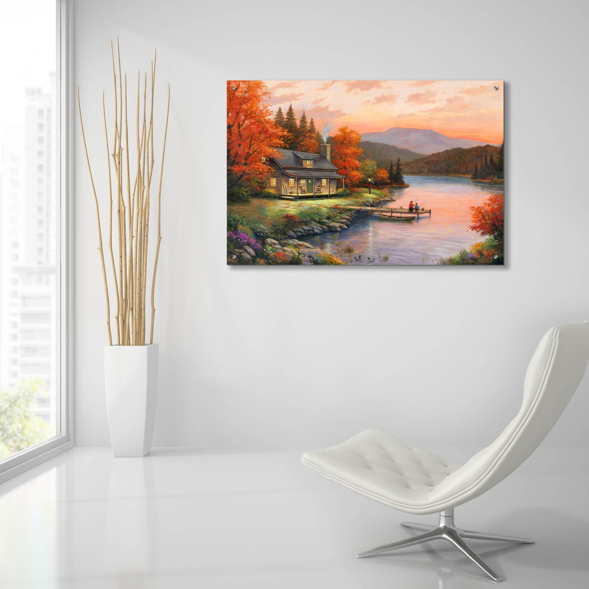 Epic Art 'Together at Dusk' by John Zaccheo, Acrylic Glass Wall Art,36x24