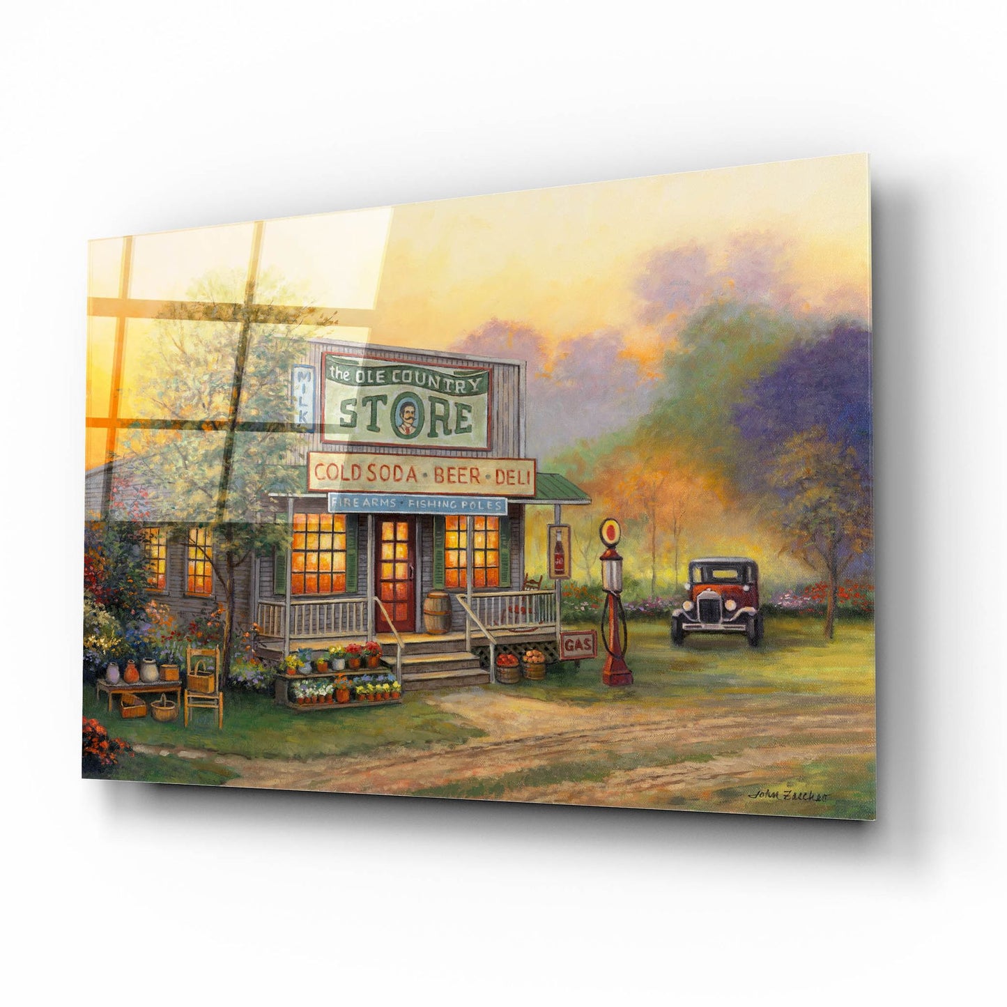 Epic Art 'Old Country Store' by John Zaccheo, Acrylic Glass Wall Art,16x12