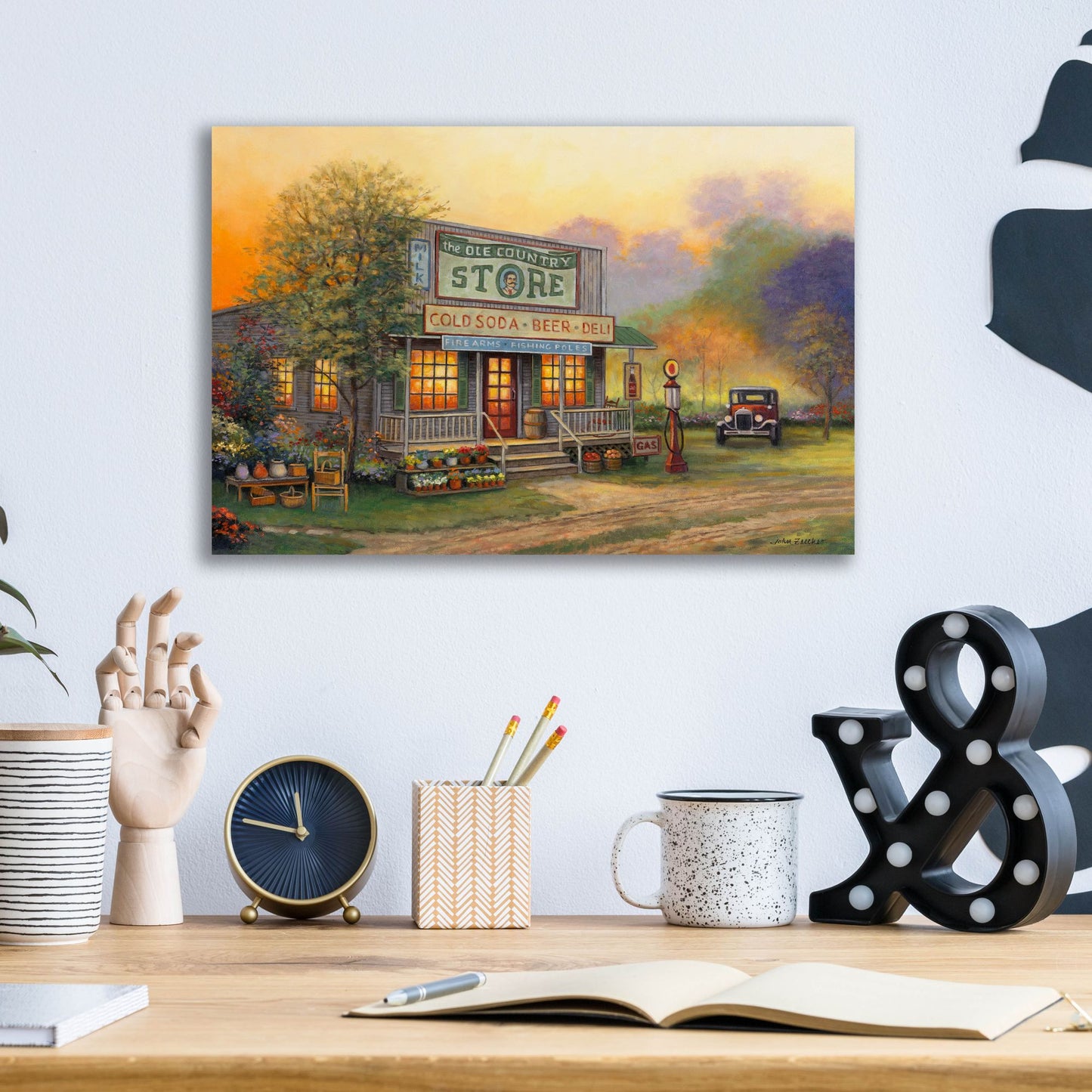 Epic Art 'Old Country Store' by John Zaccheo, Acrylic Glass Wall Art,16x12