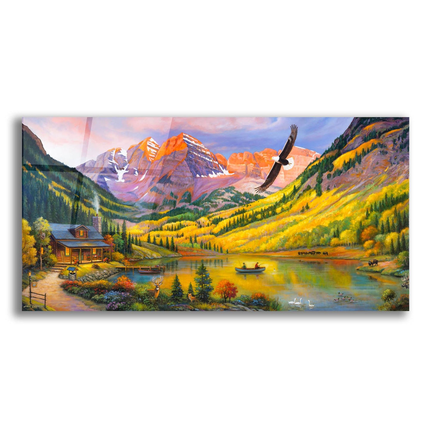 Epic Art 'Rocky Mountain Retreat' by John Zaccheo, Acrylic Glass Wall Art