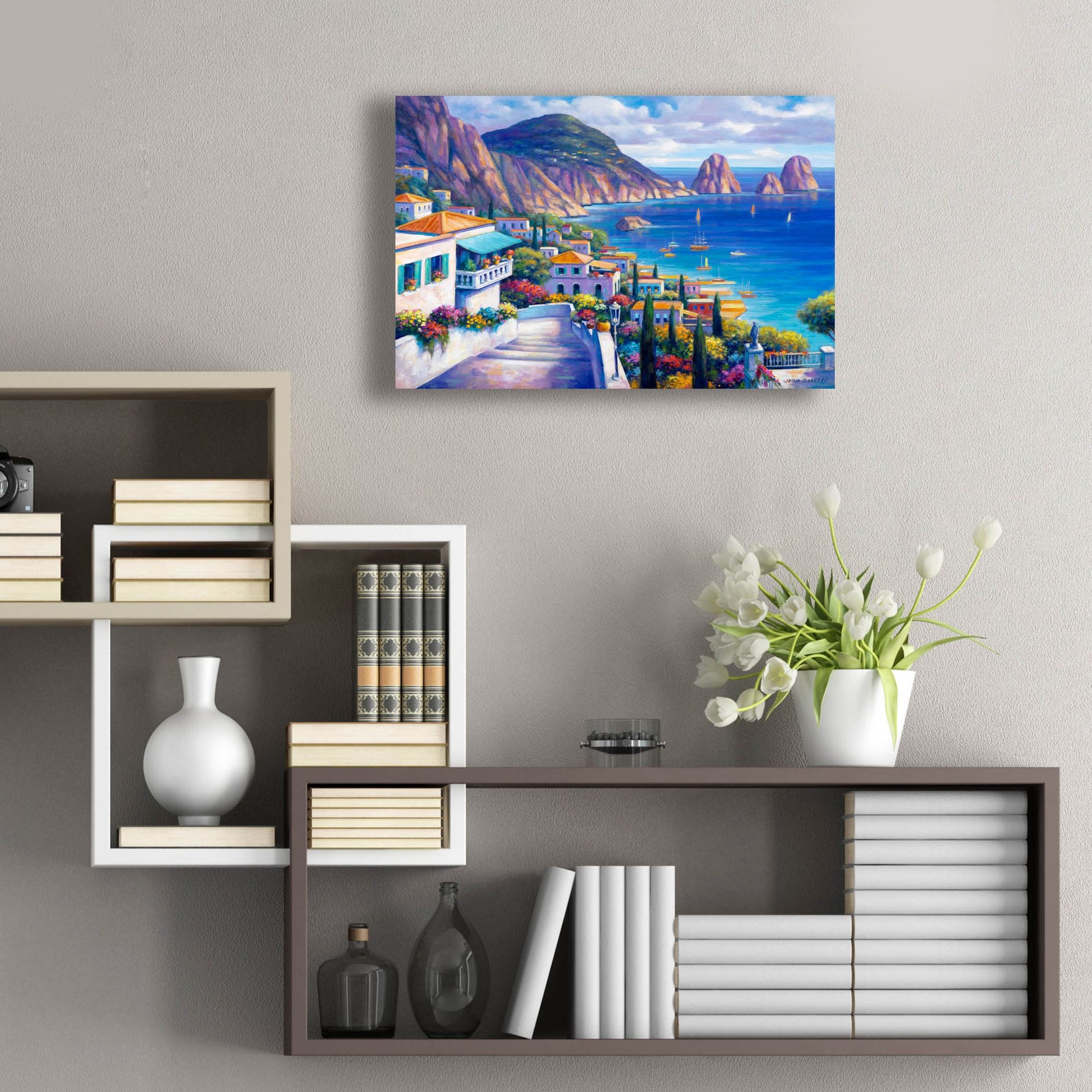 Epic Art 'View of the Ocean' by John Zaccheo, Acrylic Glass Wall Art,24x16