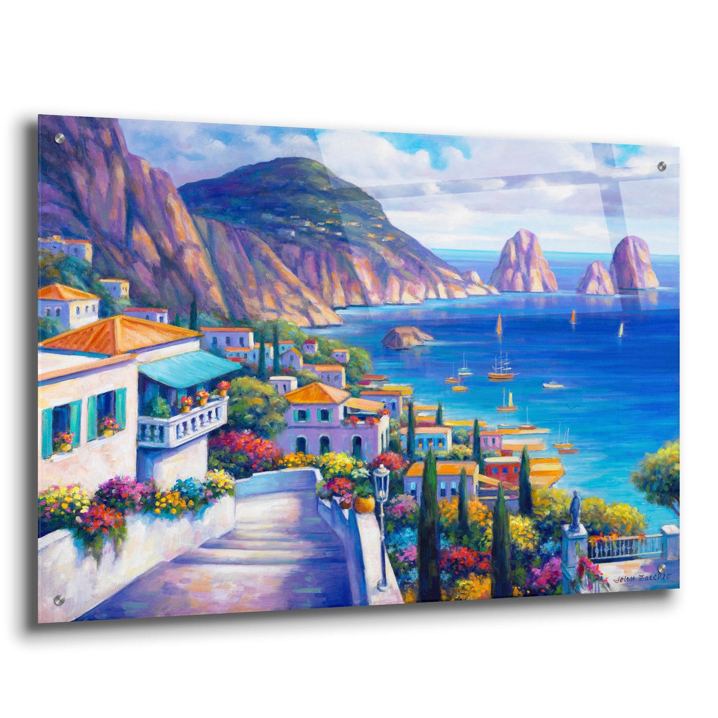 Epic Art 'View of the Ocean' by John Zaccheo, Acrylic Glass Wall Art,36x24