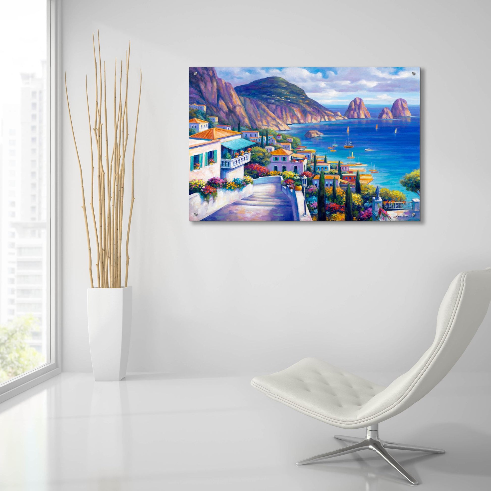 Epic Art 'View of the Ocean' by John Zaccheo, Acrylic Glass Wall Art,36x24