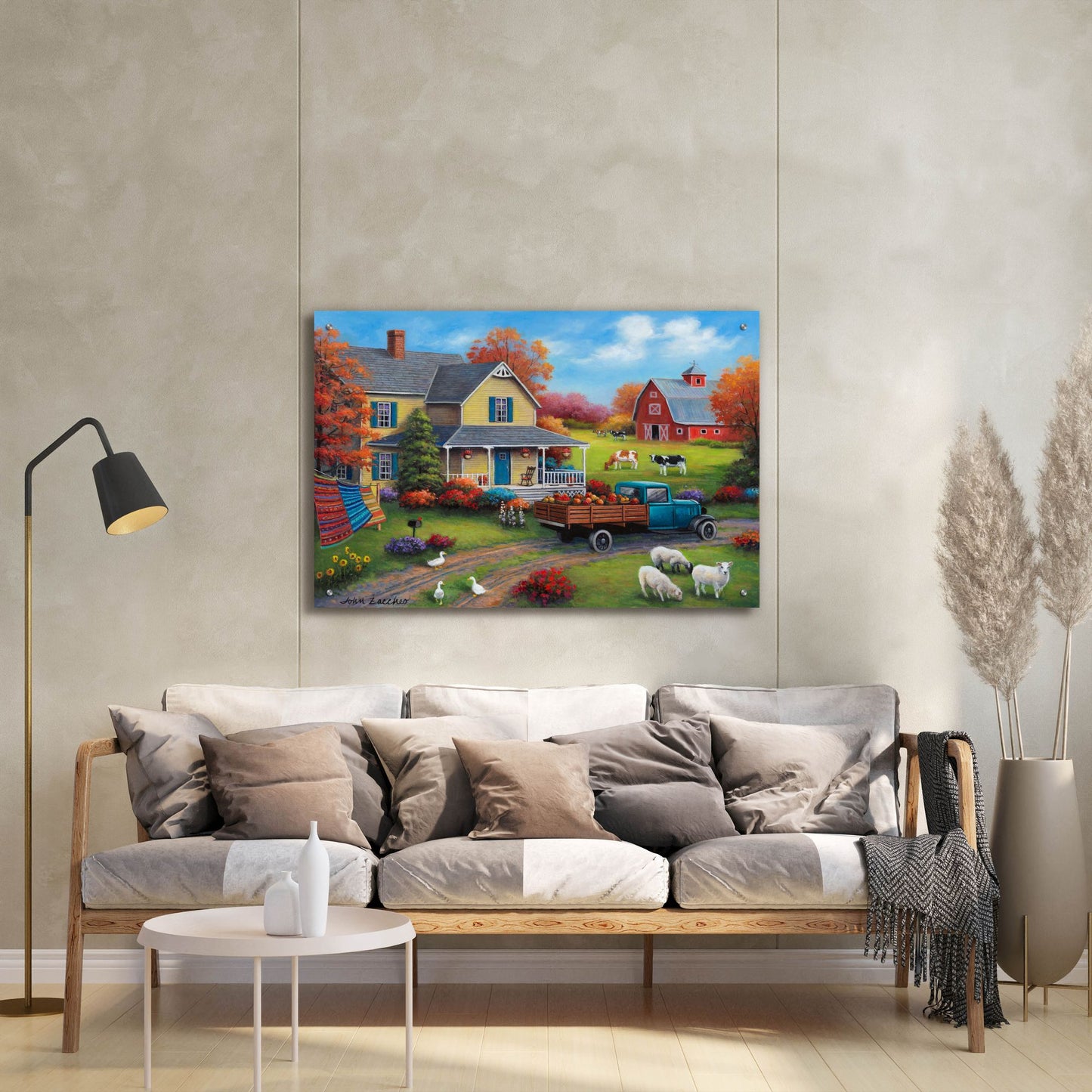 Epic Art 'Harvest Time on the Farm' by John Zaccheo, Acrylic Glass Wall Art,36x24