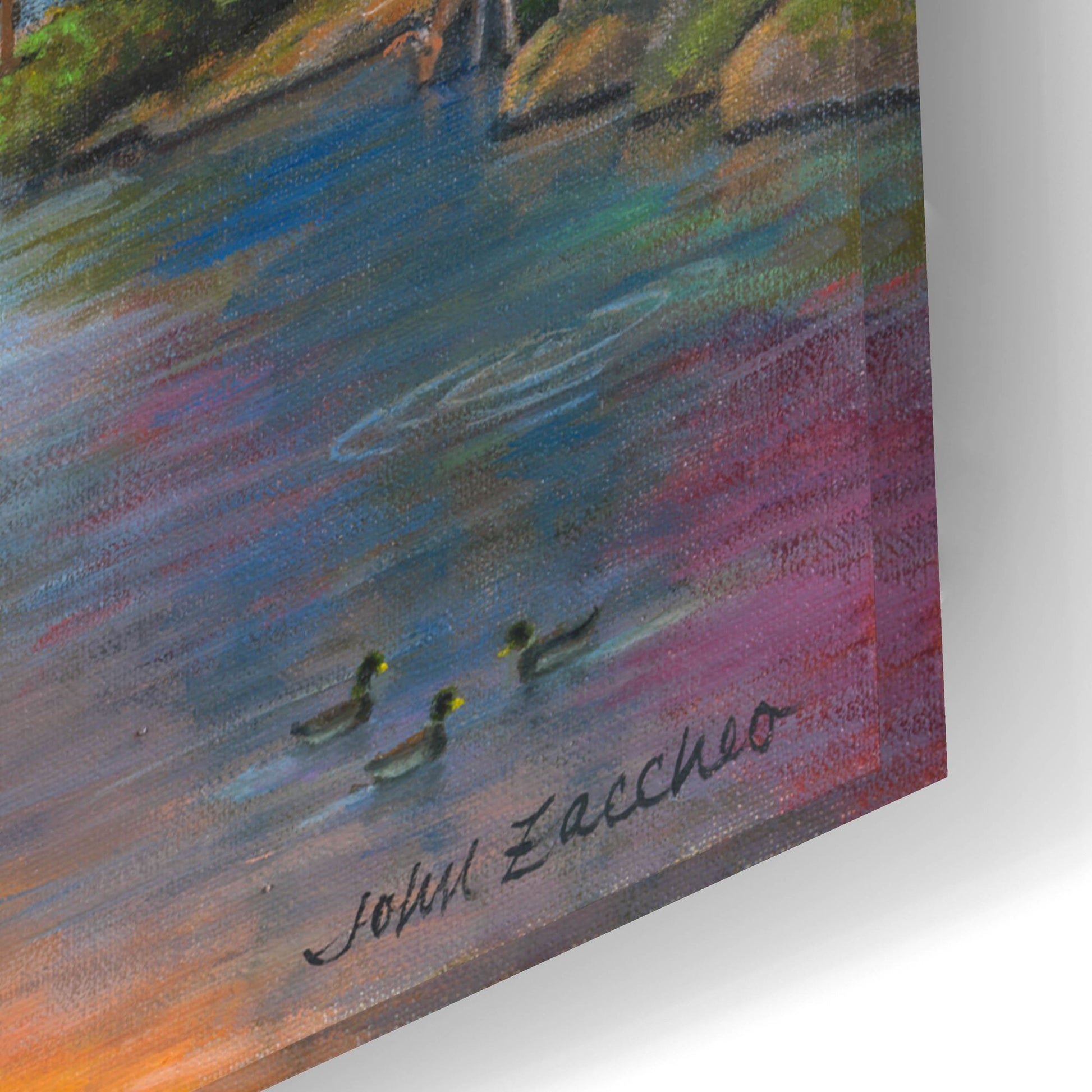 Epic Art 'Last Cast of the Day' by John Zaccheo, Acrylic Glass Wall Art,24x16