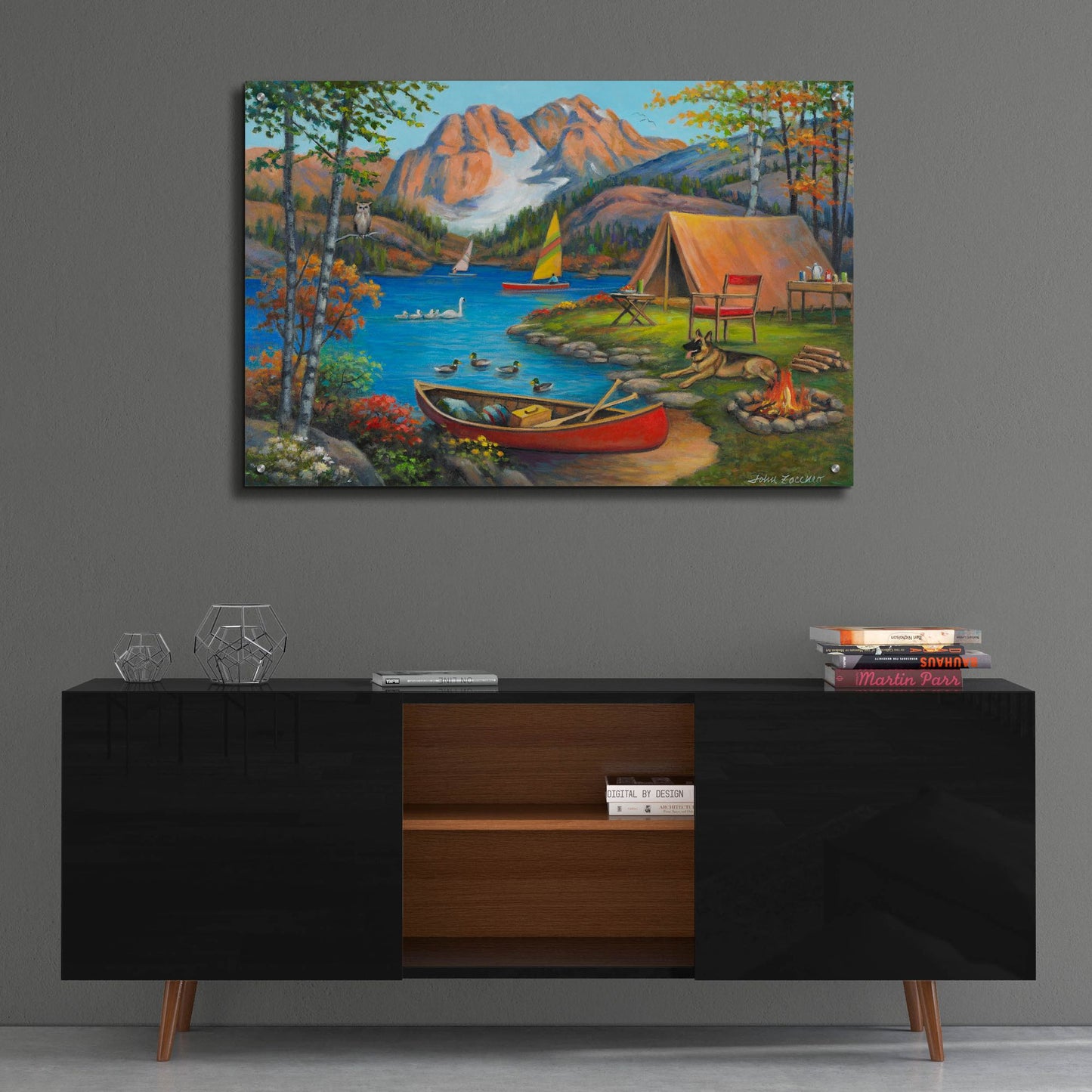 Epic Art 'Picturesque Campsite' by John Zaccheo, Acrylic Glass Wall Art,36x24