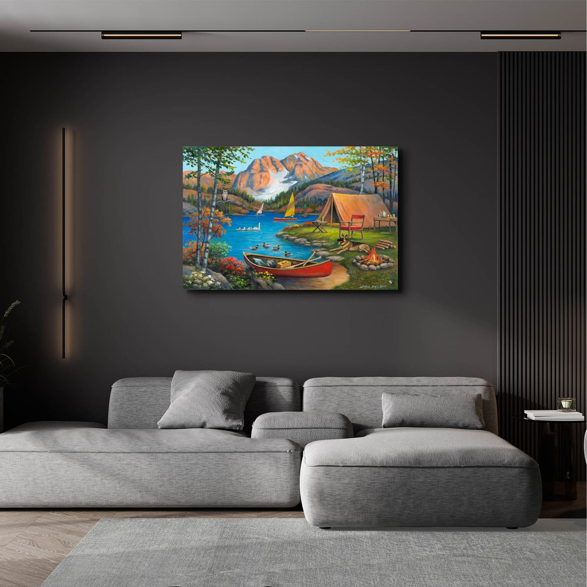 Epic Art 'Picturesque Campsite' by John Zaccheo, Acrylic Glass Wall Art,36x24