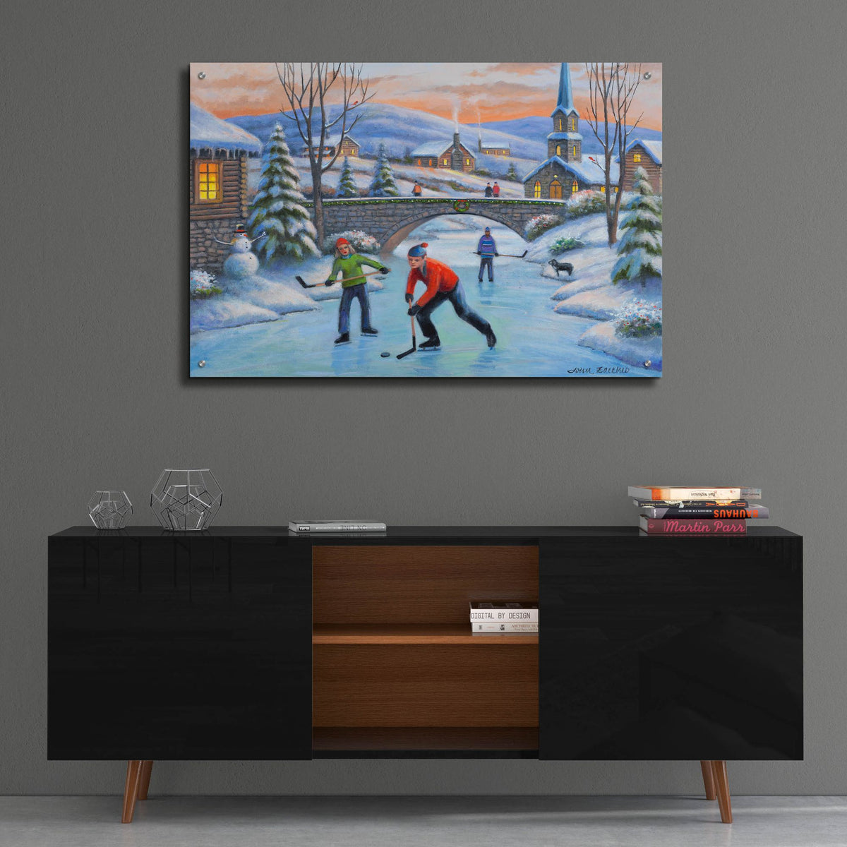 Epic Art 'Going for the Goal' by John Zaccheo, Acrylic Glass Wall Art,36x24