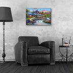 Epic Art 'Stone Bridge Cottages' by John Zaccheo, Acrylic Glass Wall Art,24x16